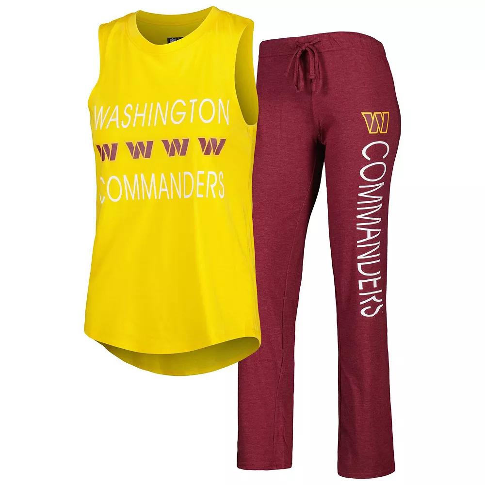 Women's Concepts Sport Burgundy/Gold Washington Commanders Muscle Tank Top & Pants Sleep Set, Size: Large, Wft Med Re Product Image