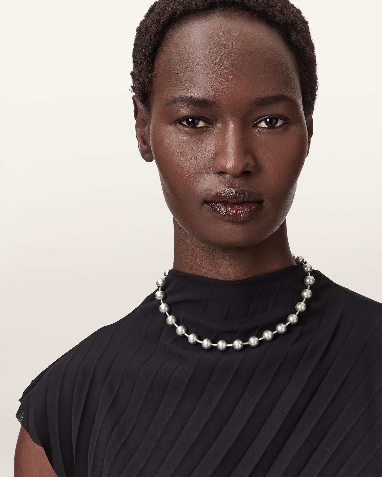 Janna Flat Earrings WARM SILVER | ALLSAINTS US Product Image