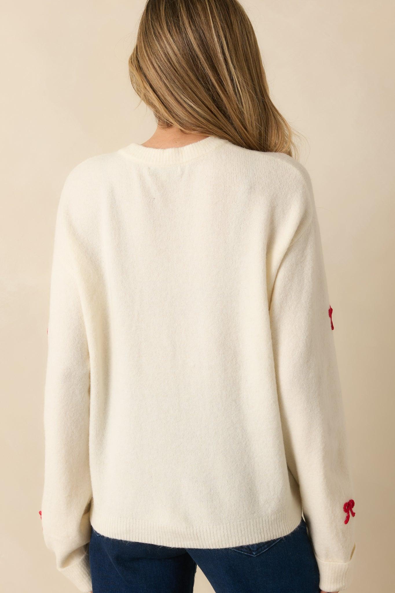 Z Supply Warm White Knit Tie The Ribbon Sweater Product Image