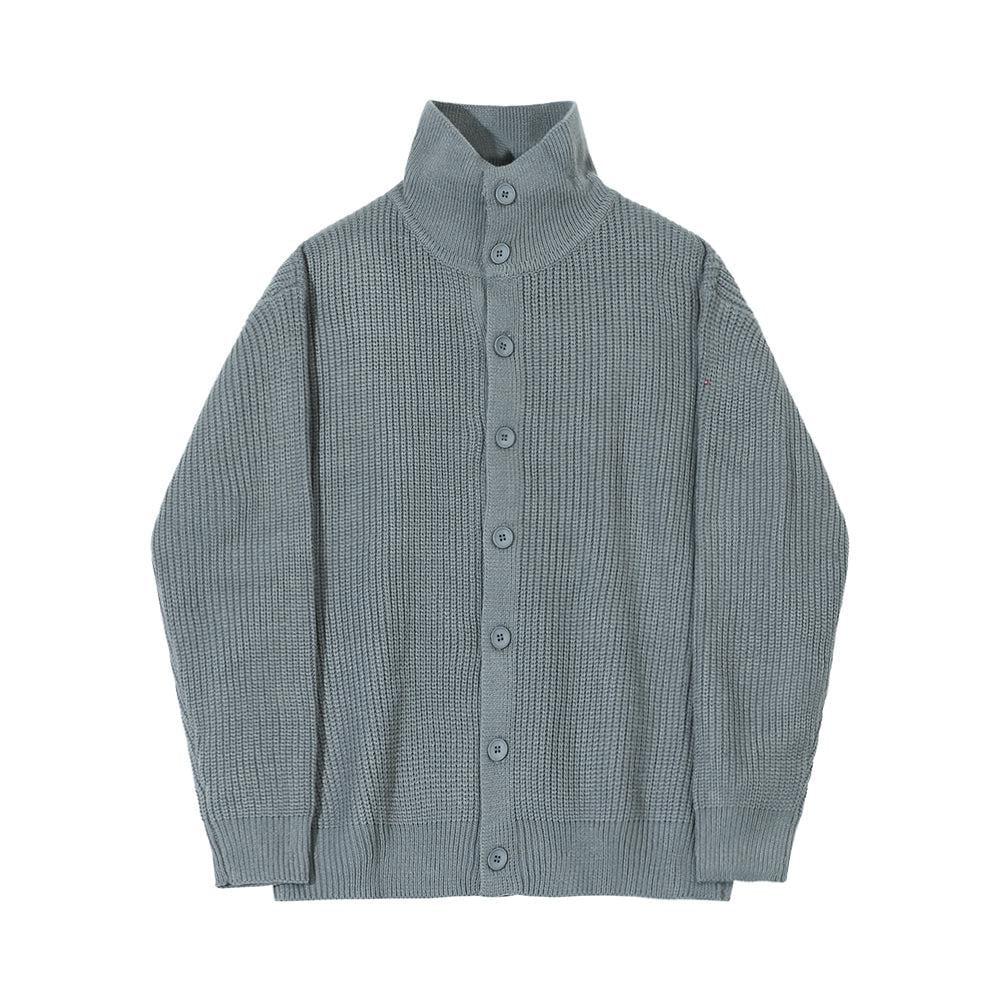 RT No. 5550 GRAY KNITTED FULL BUTTON-UP SWEATER Product Image