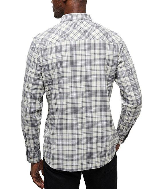 TravisMathew Cloud Flannel Plaid Long Sleeve Woven Shirt Product Image
