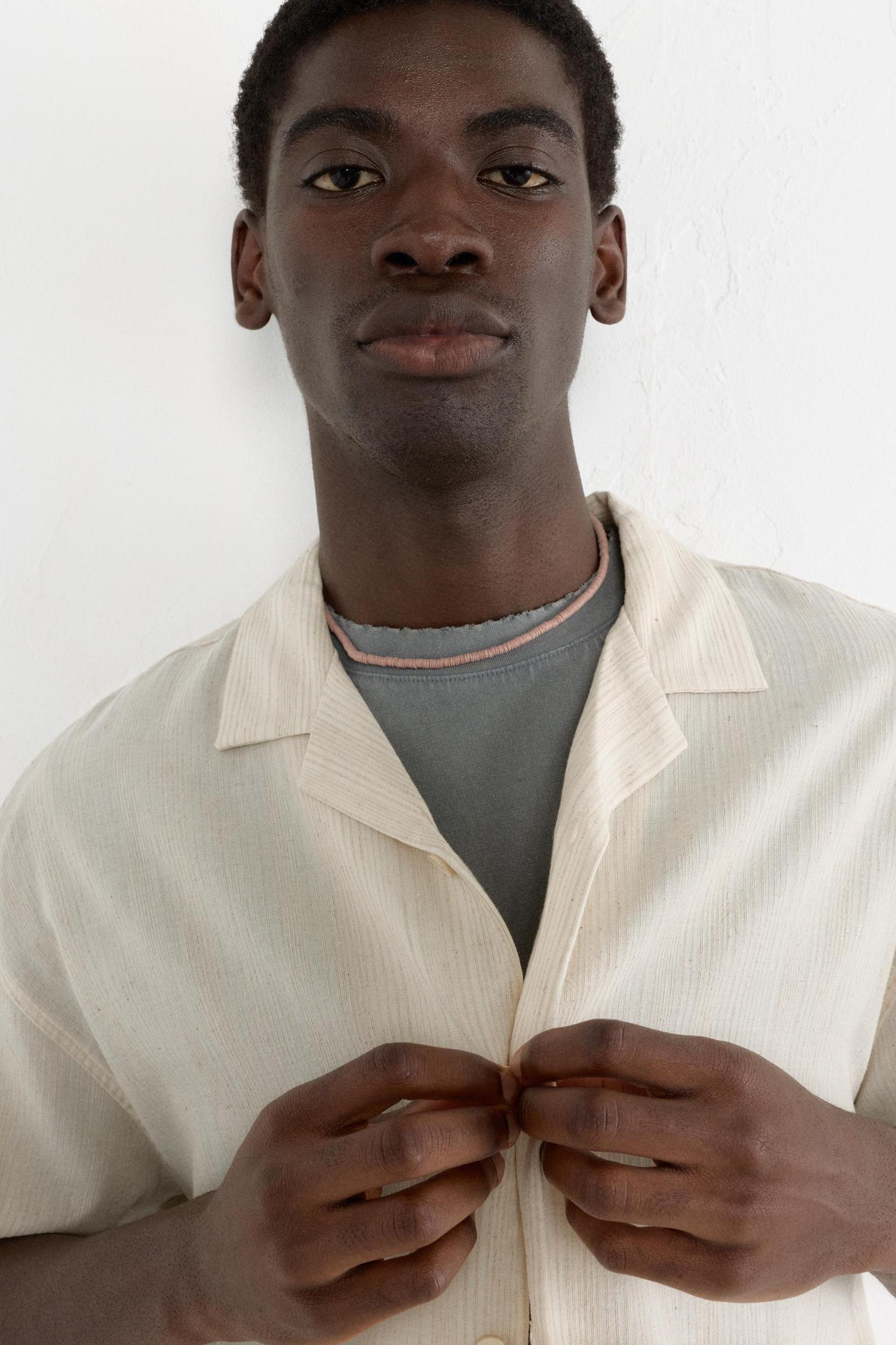 Striped rustic short sleeve shirt Product Image