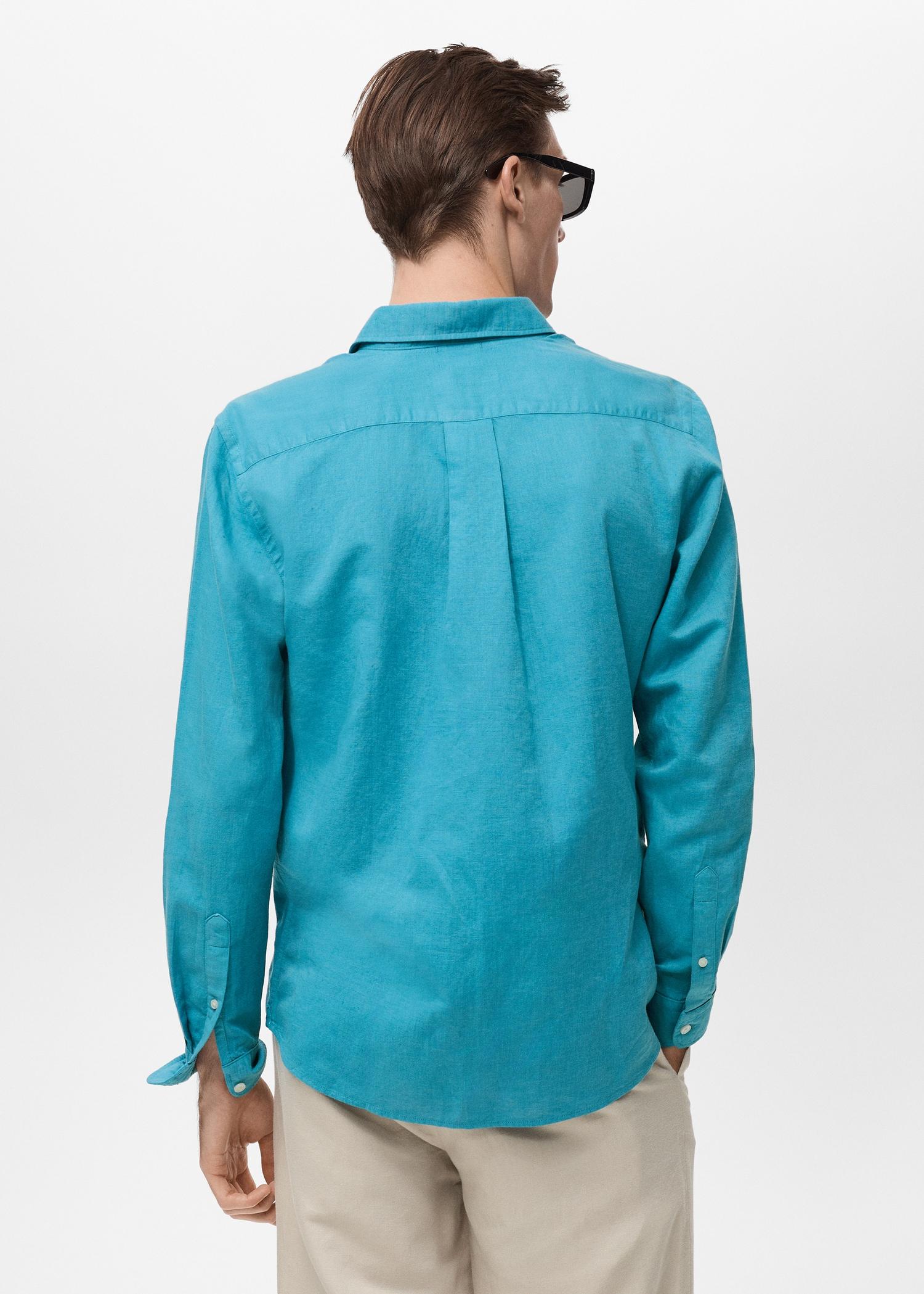 Linen-blend shirt - Men | MANGO USA Product Image