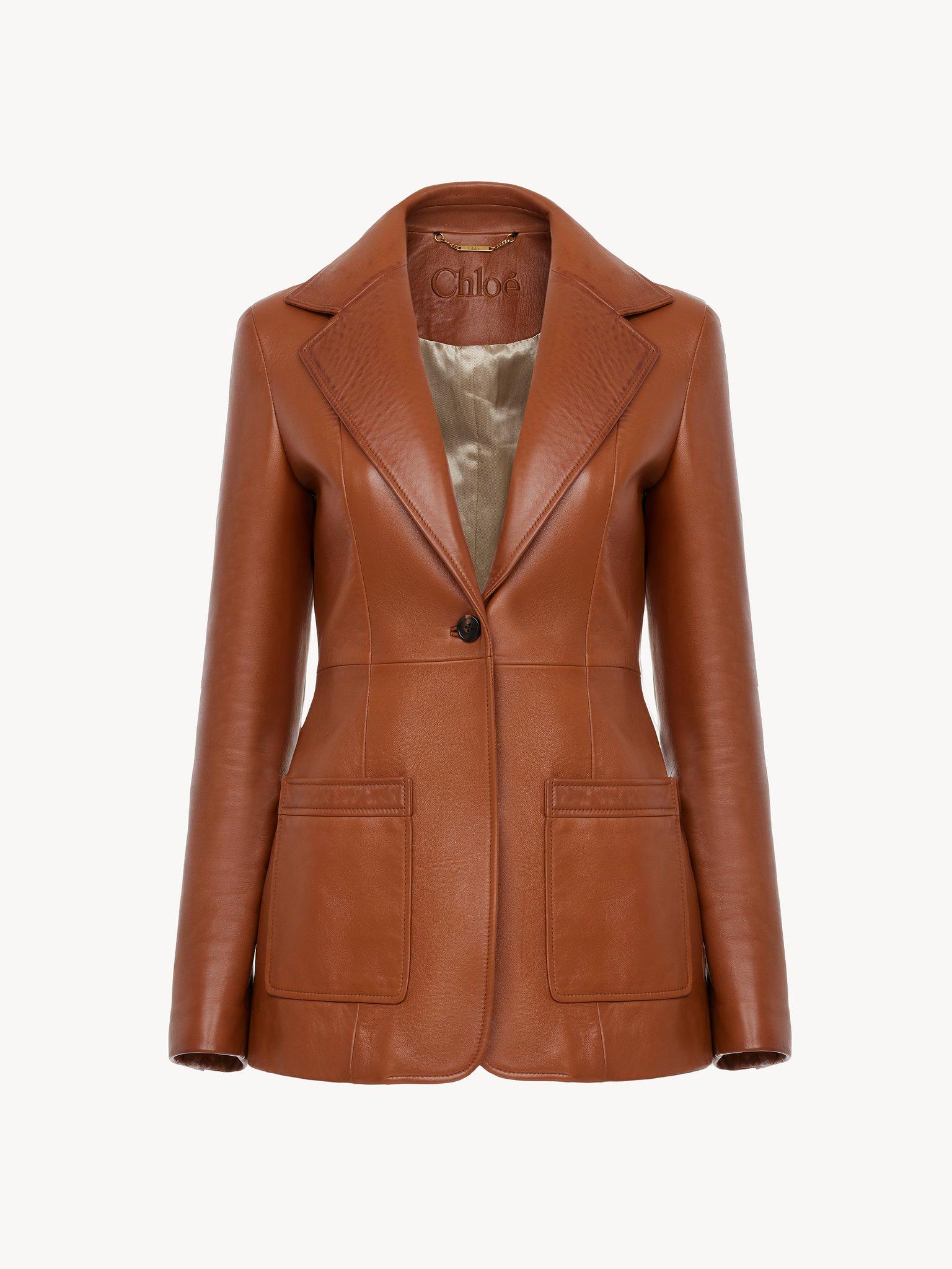 Tailored jacket in leather Product Image