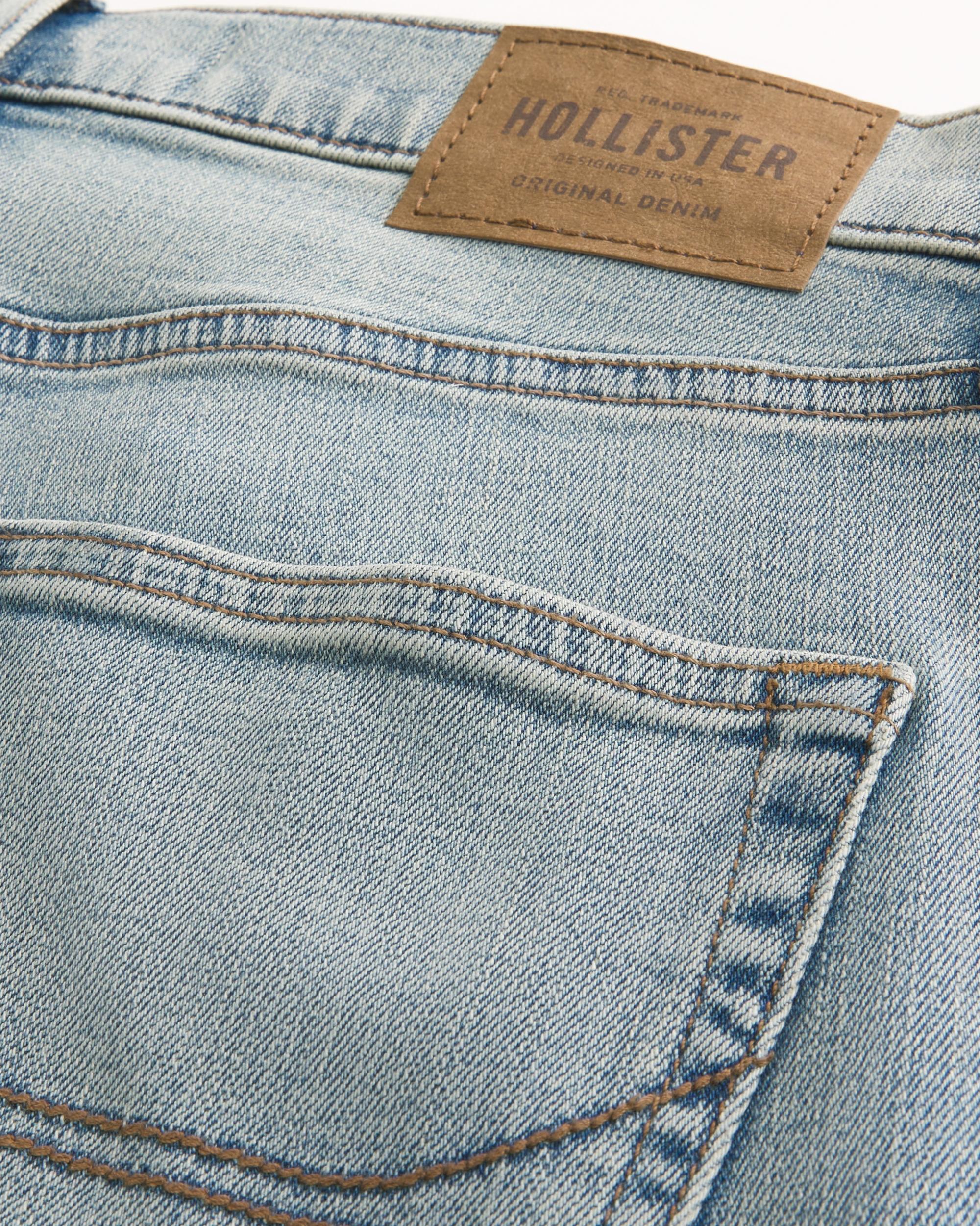 Light Wash Slim Straight Jeans Product Image