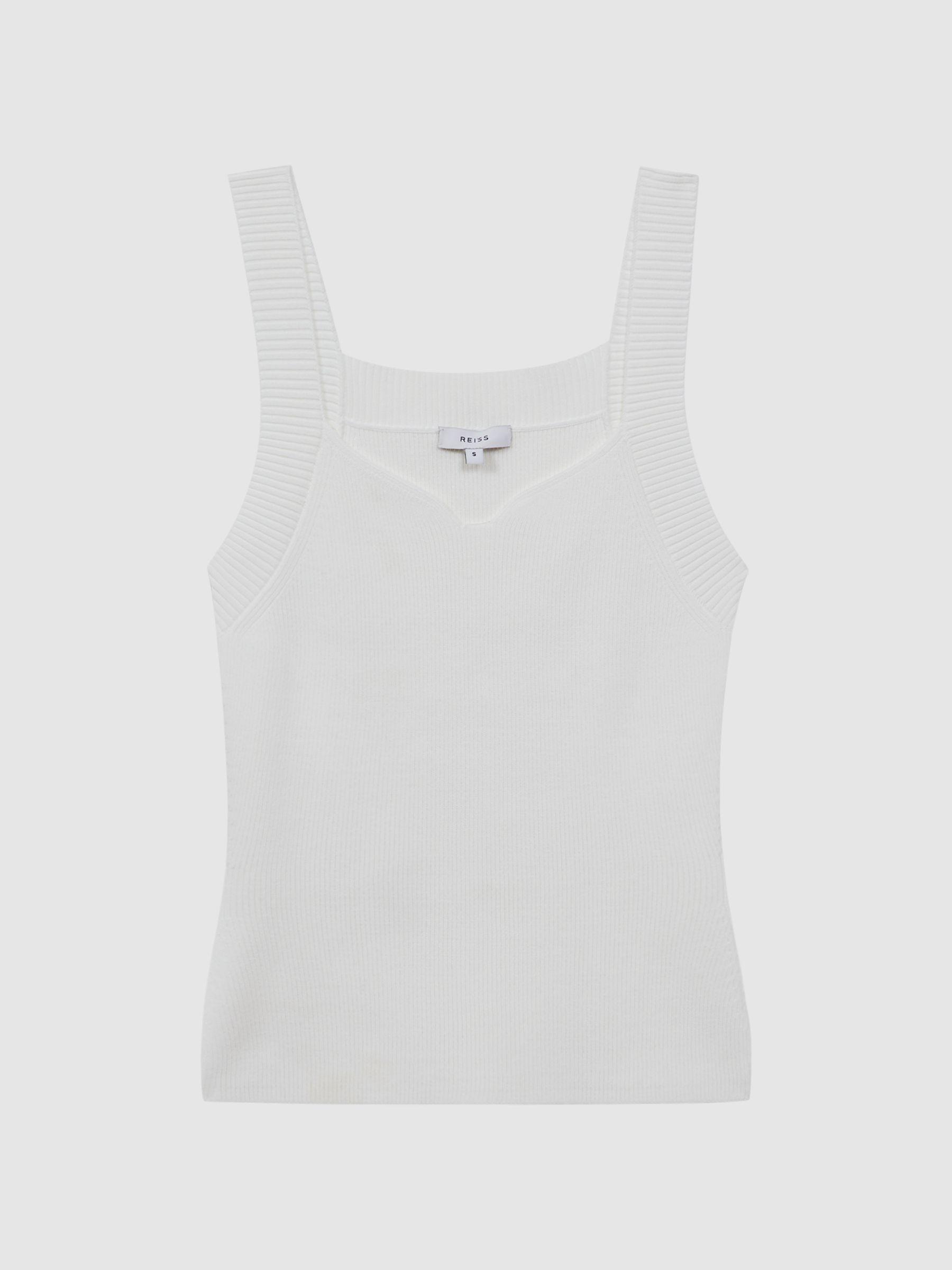 Sweetheart Neck Top in White Product Image