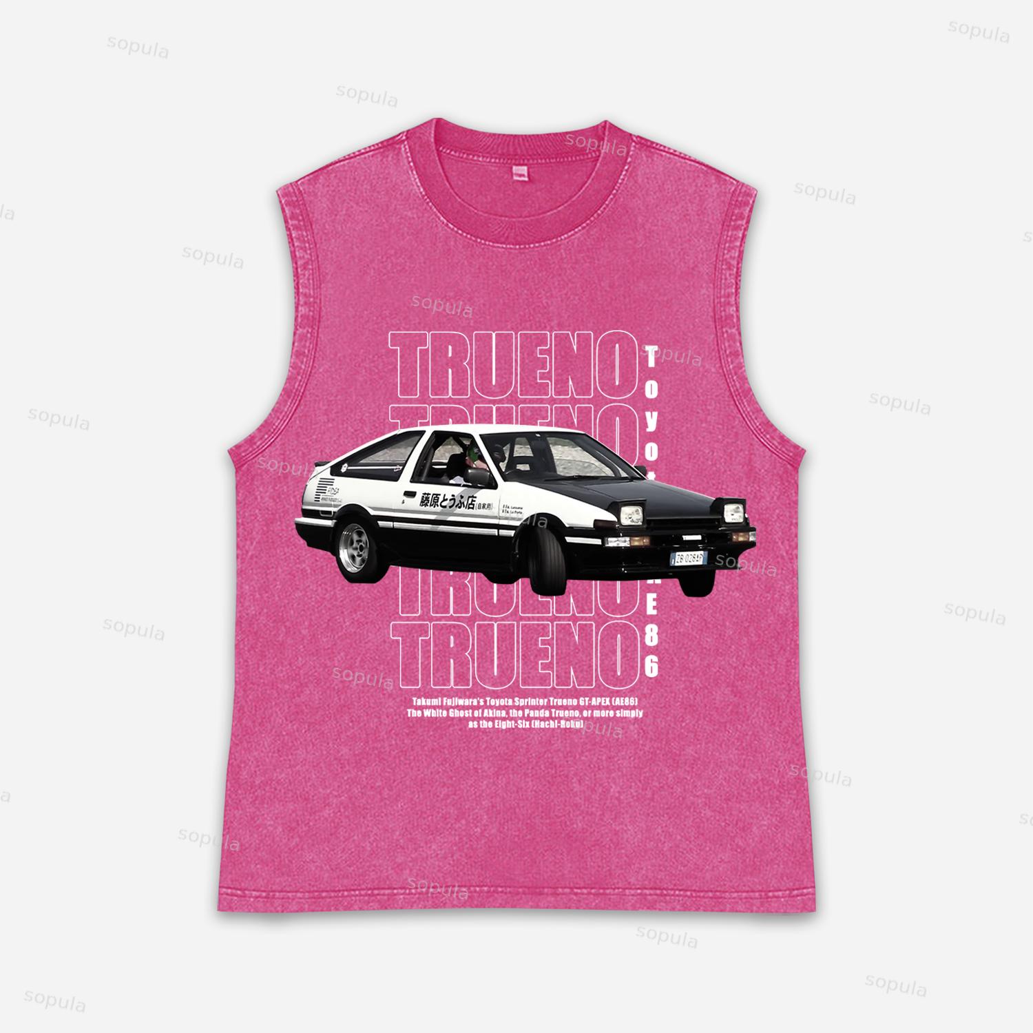 Vintage Hachiroku Ae86 Japanese Car Art Graphic Acid Washed Tank Product Image