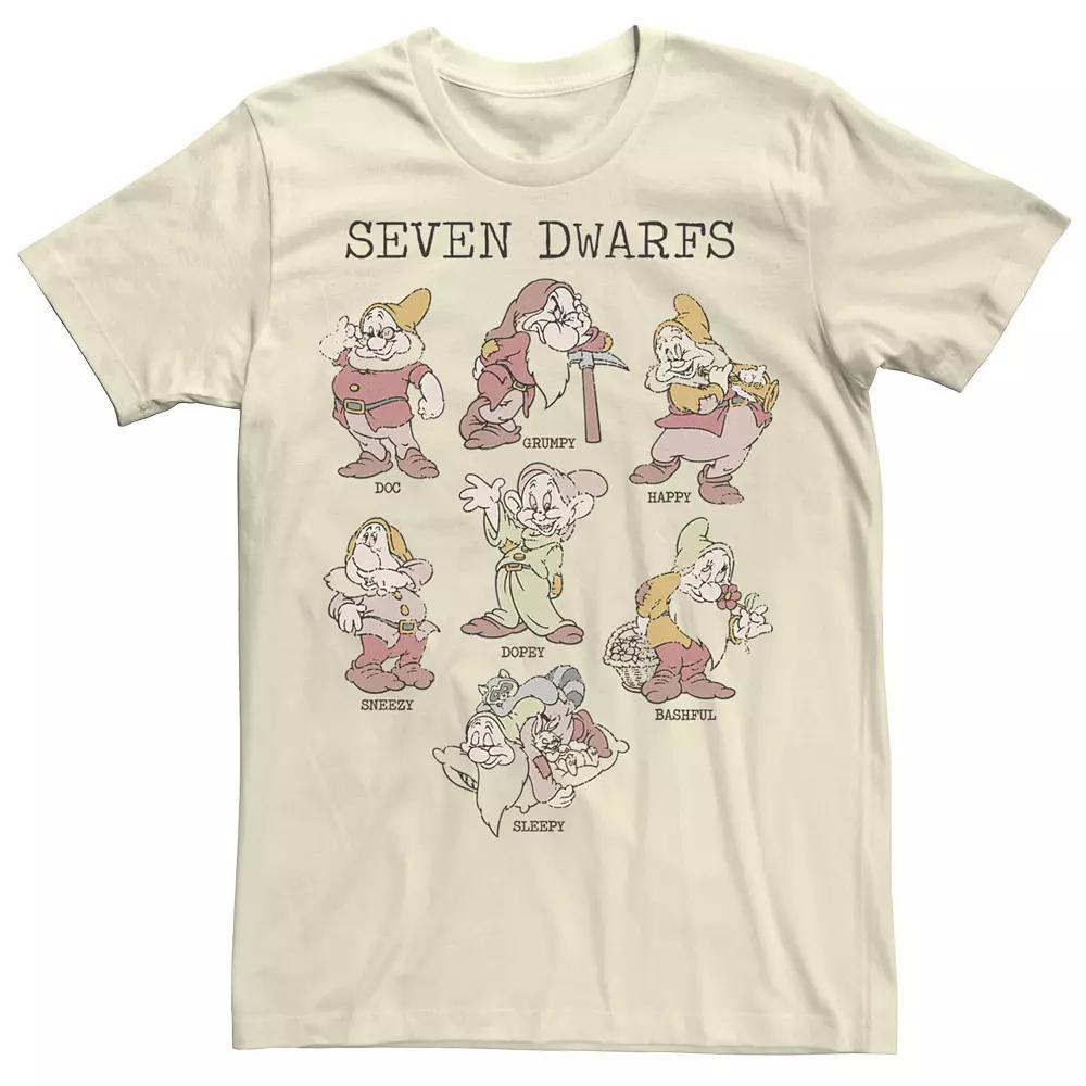 Disney's Snow White Seven Dwarfs Portraits Men's Tee, Size: 3XL, Natural Product Image