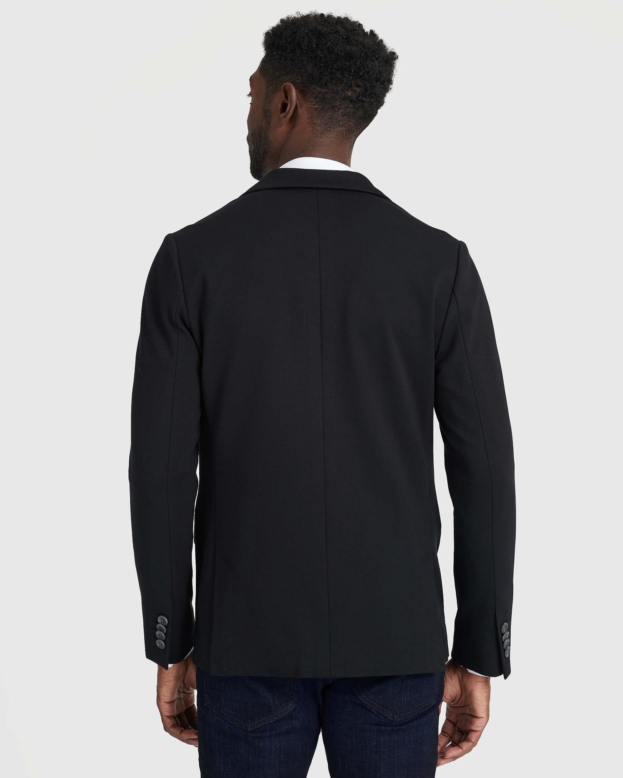 Black Comfort Knit Blazer Product Image
