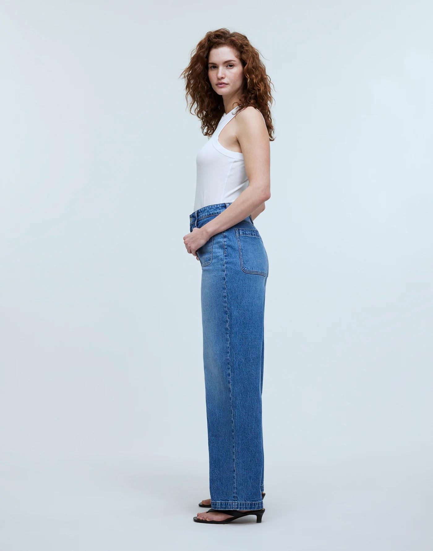 The Petite Curvy Emmett Wide-Leg Jean: Patch Pocket Edition Product Image