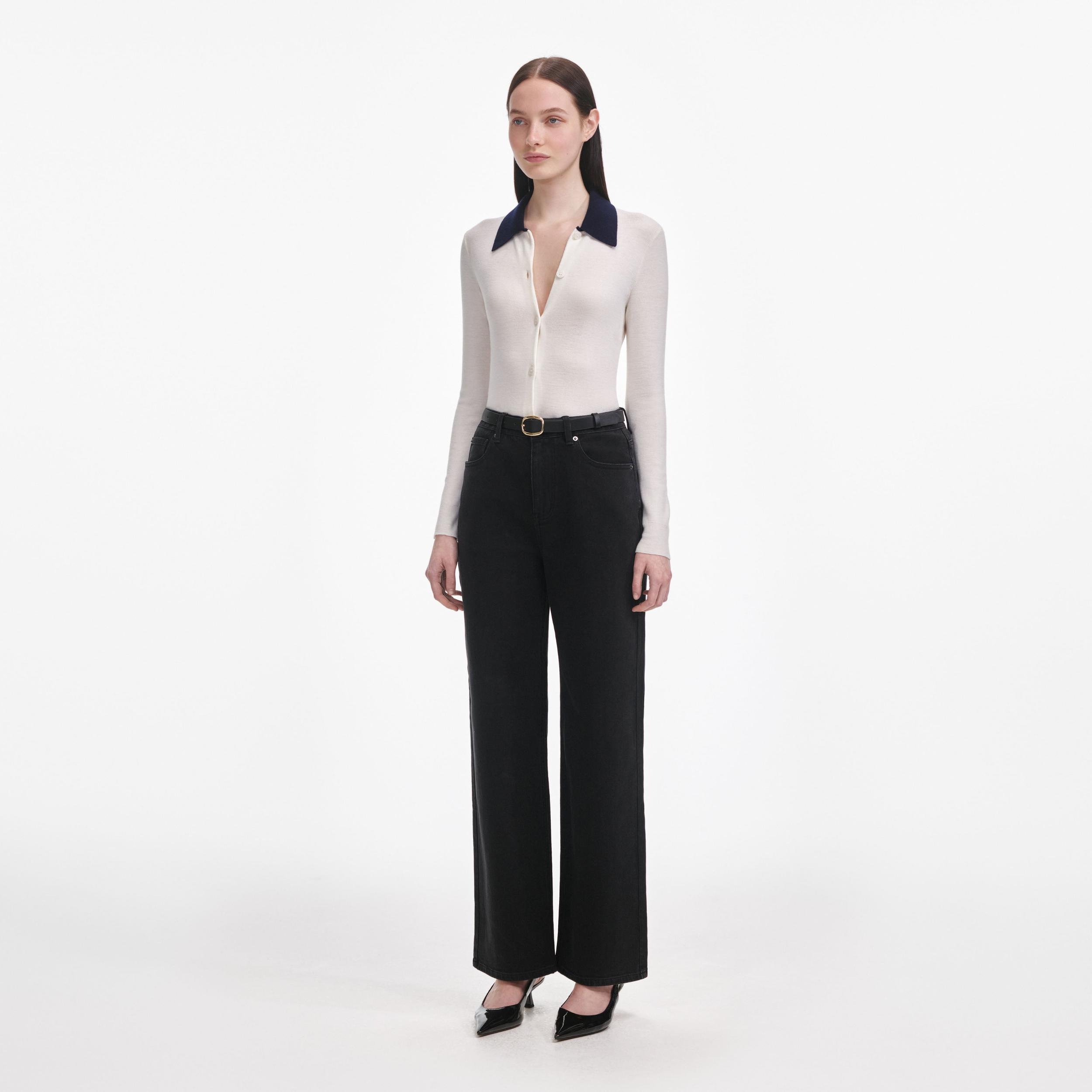 Black Straight Leg Jeans Product Image