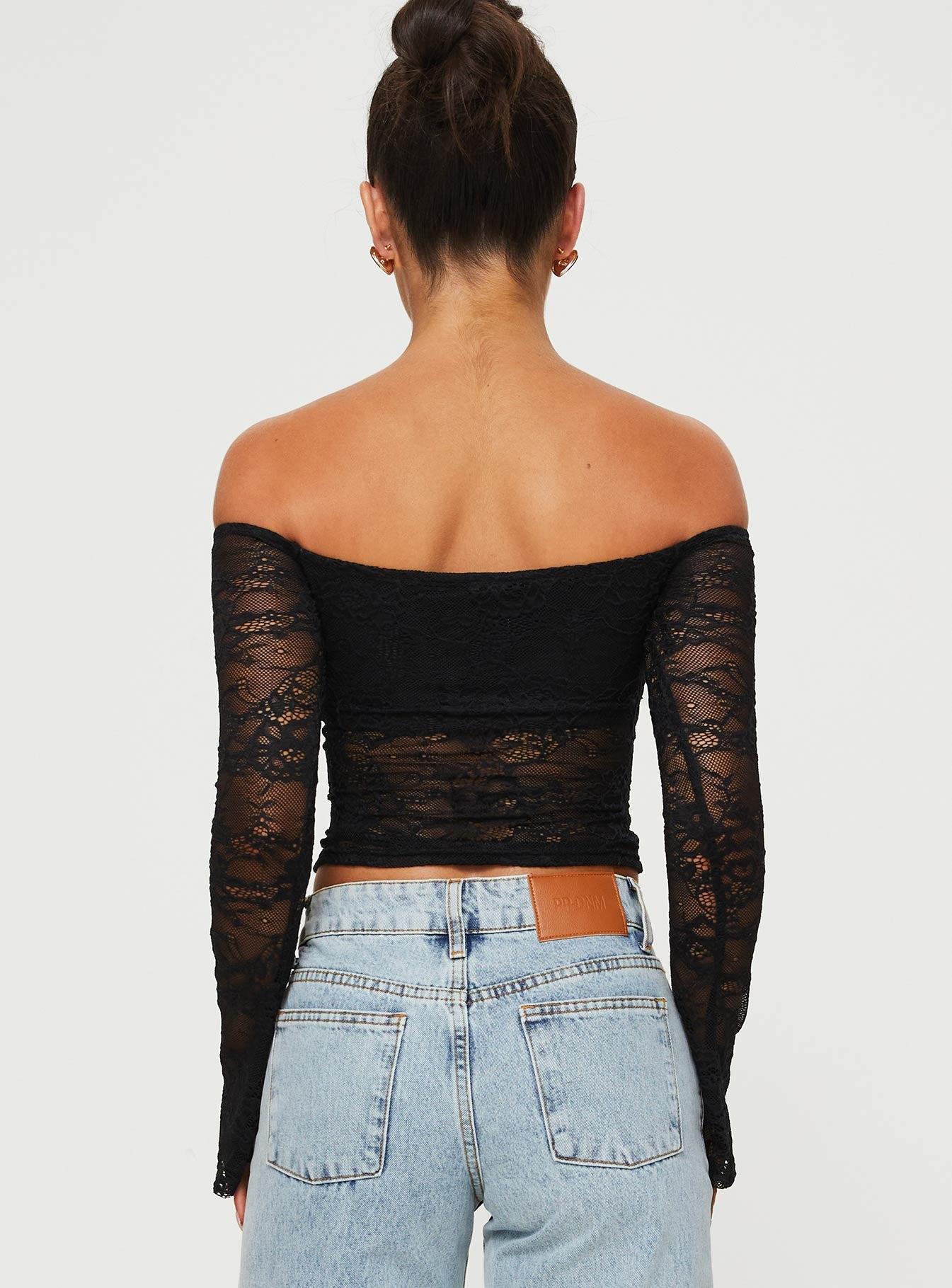 Charet Off The Shoulder Top Black Product Image