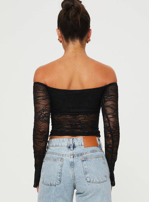 Charet Off The Shoulder Top Black Product Image