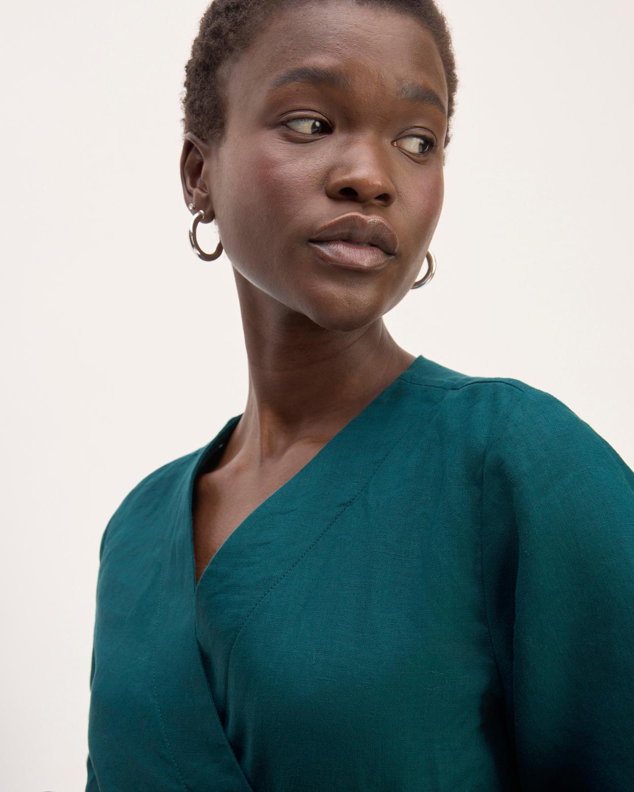 The Wrap Dress in Linen Product Image