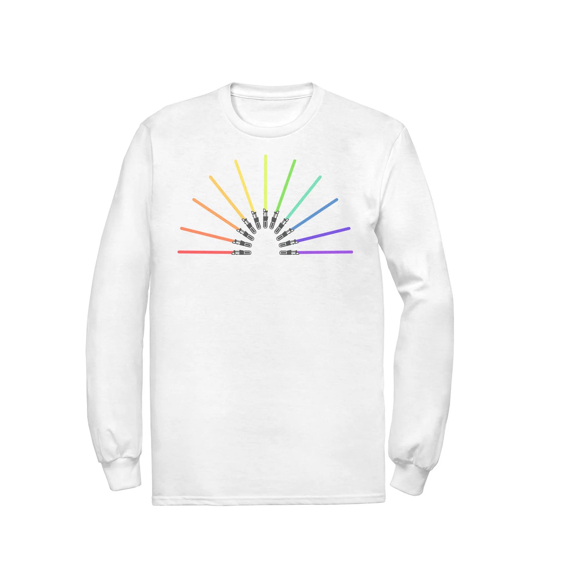 Men's Star Wars Pride Rainbow Lightsabers Tee, Size: XXL, White Product Image