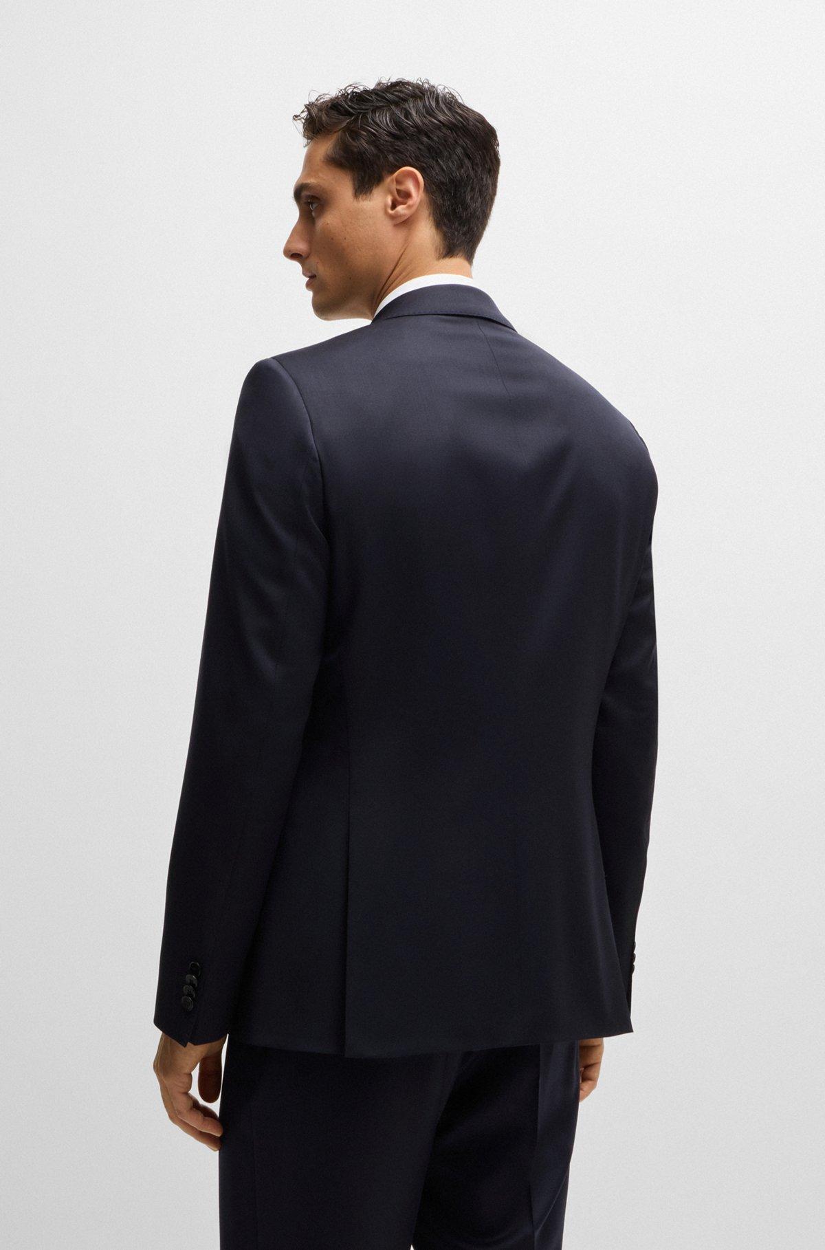 BOSS - Slim-fit suit jacket in virgin-wool serge - Dark Blue Product Image