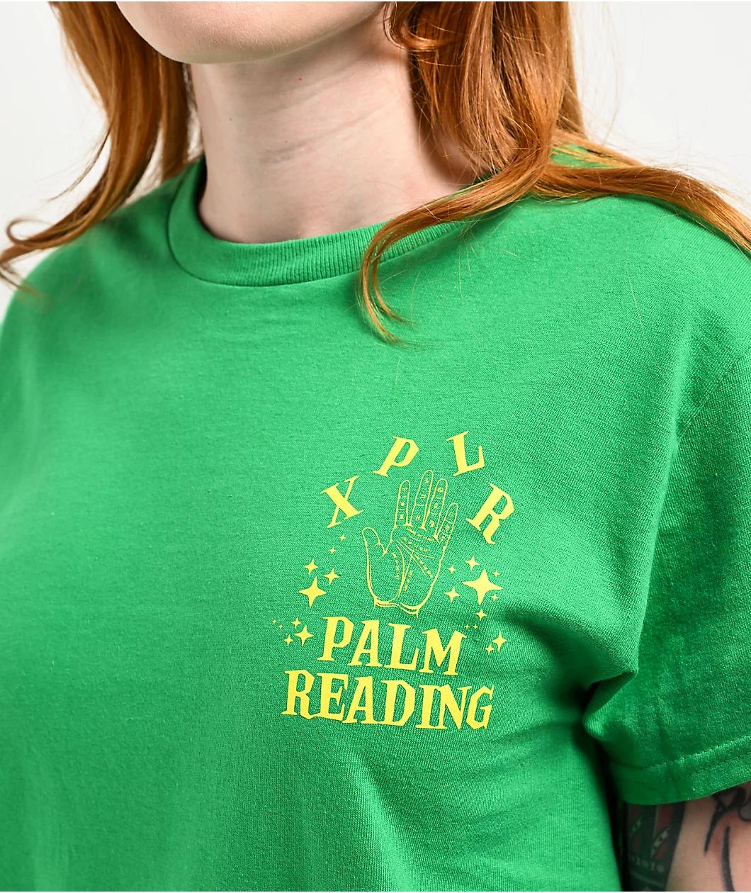 XPLR Palm Reading Green T-Shirt Product Image