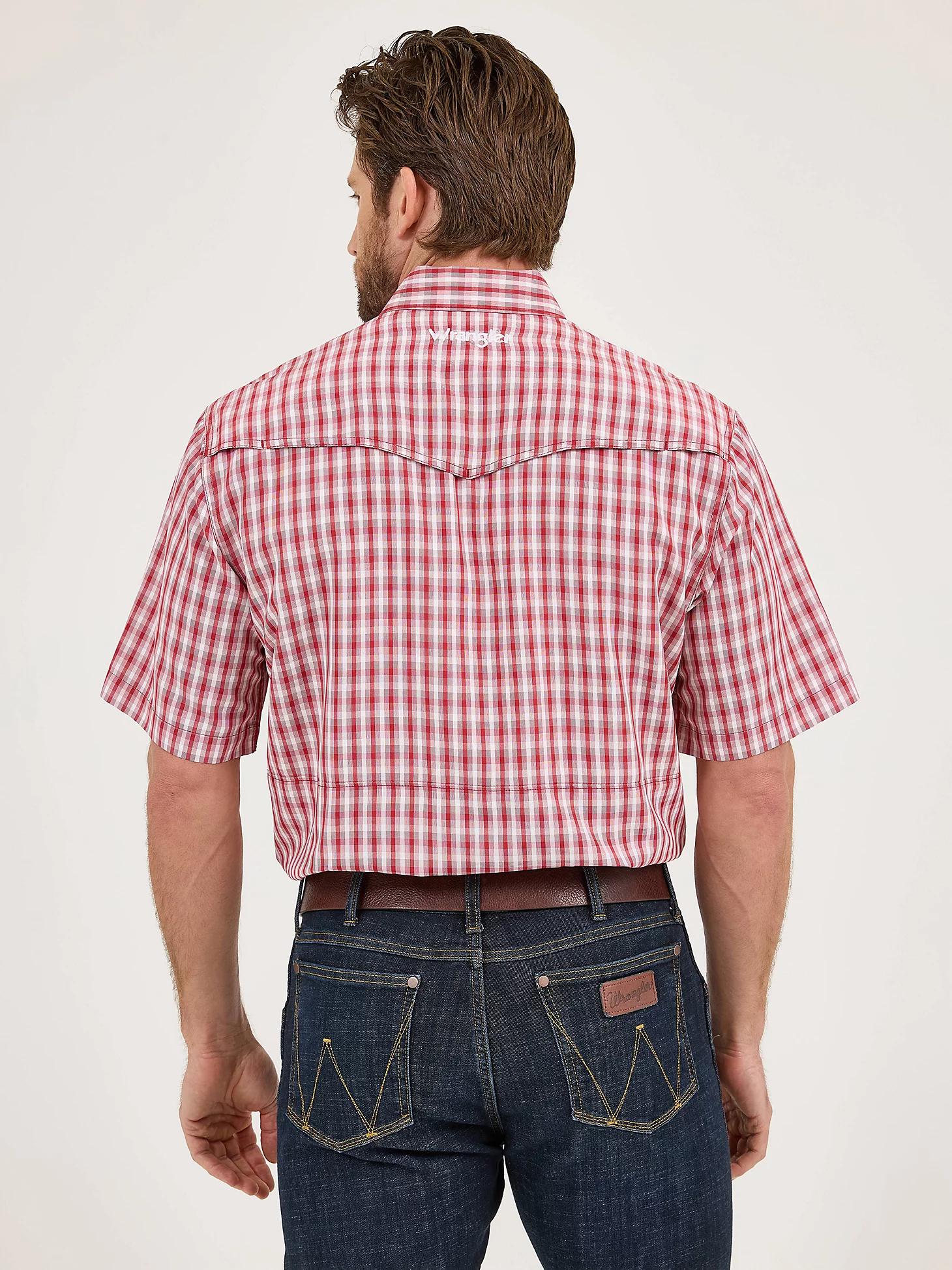 Men's Wrangler Performance Snap Short Sleeve Plaid Shirt | Men's SHIRTS | Wrangler® Product Image