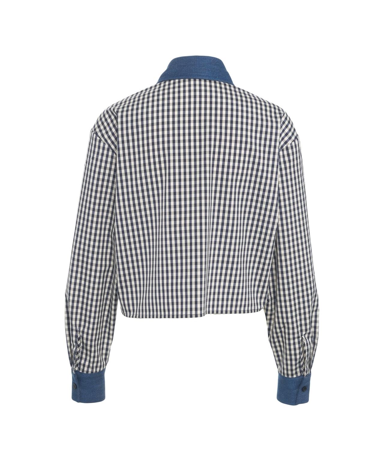 Cropped check blouse Product Image