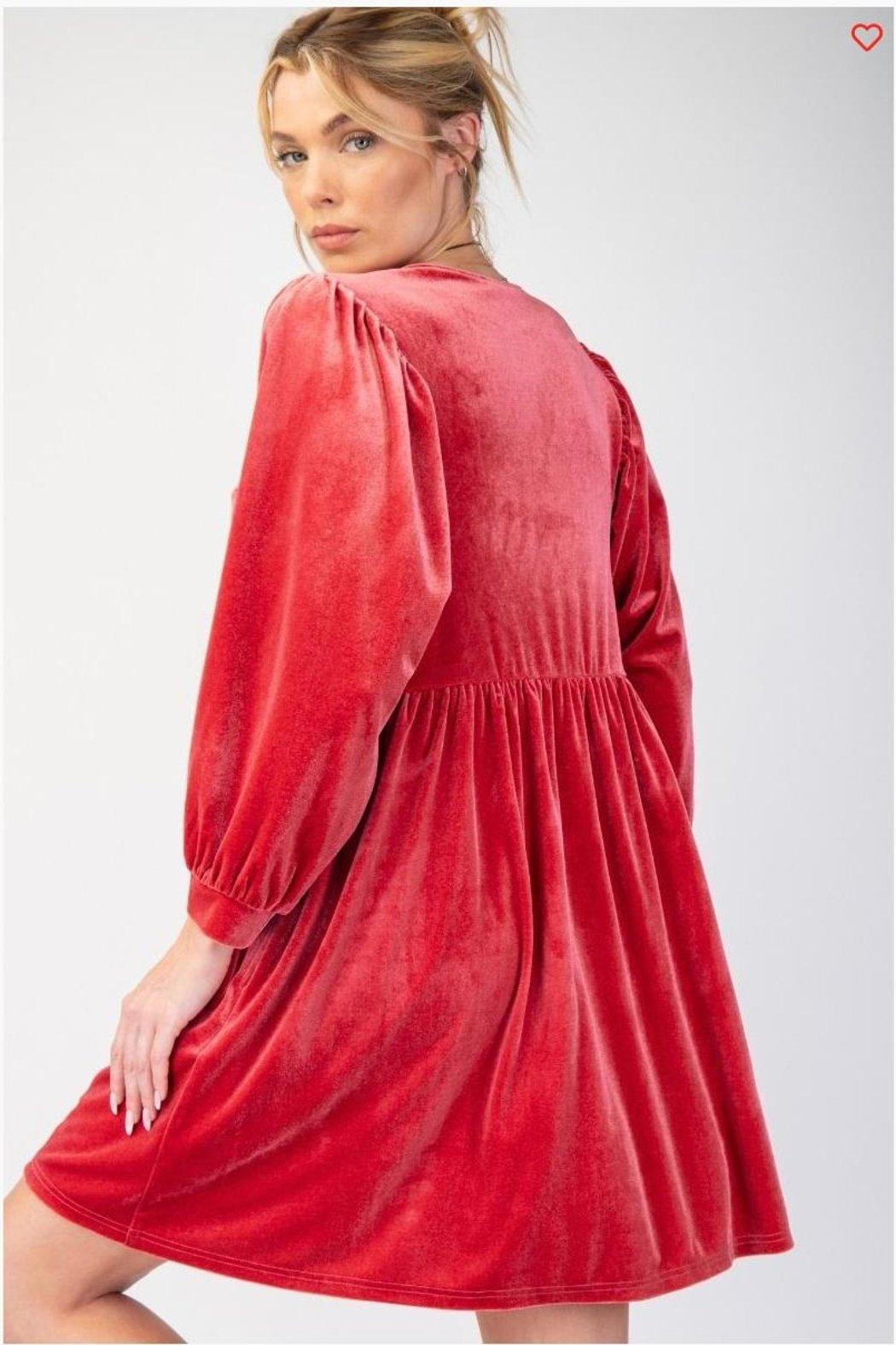 Dress, Pink Velvet Product Image