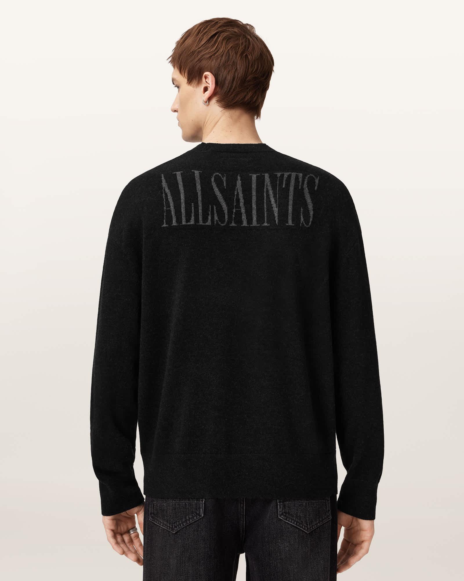 Skelli Crew Neck Wool Sweater Black | ALLSAINTS US Product Image