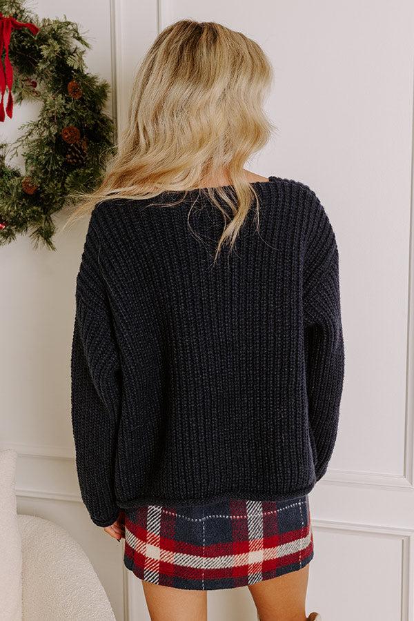 Cozy Cuddles Knit Cardigan in Navy Product Image