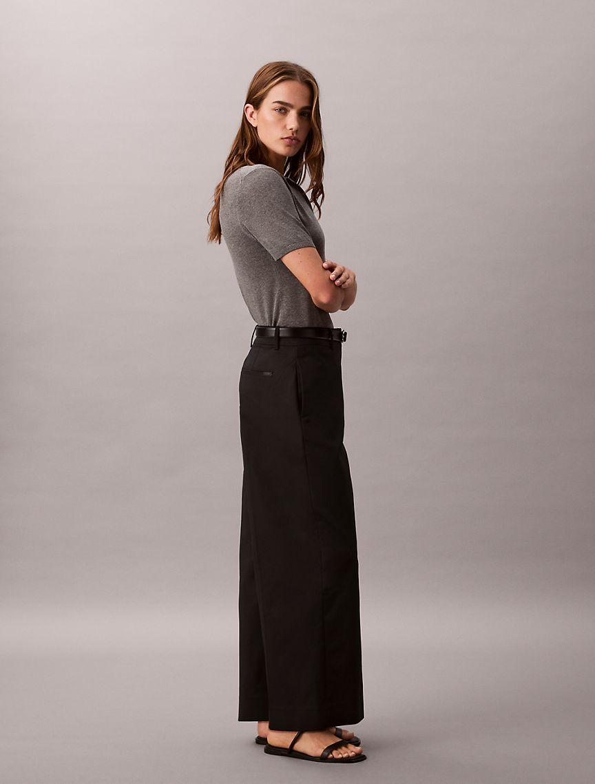 Wide Leg Cropped Chino Pant Product Image