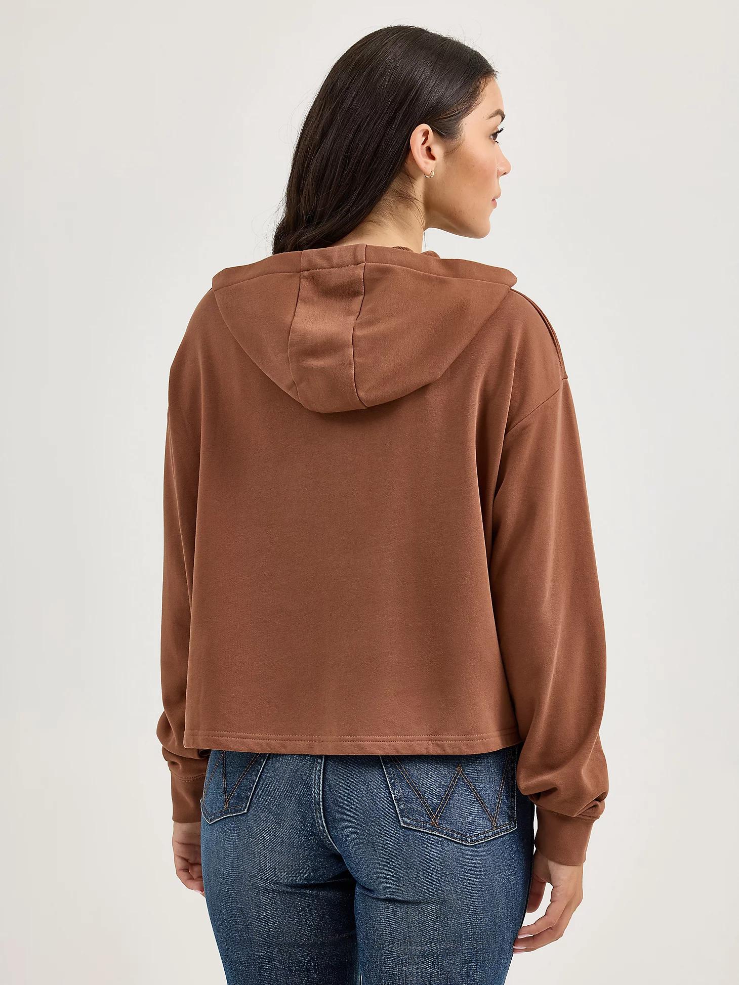 Women's Wrangler Graphic Cropped Relaxed Hoodie in Cacao Nibs Product Image