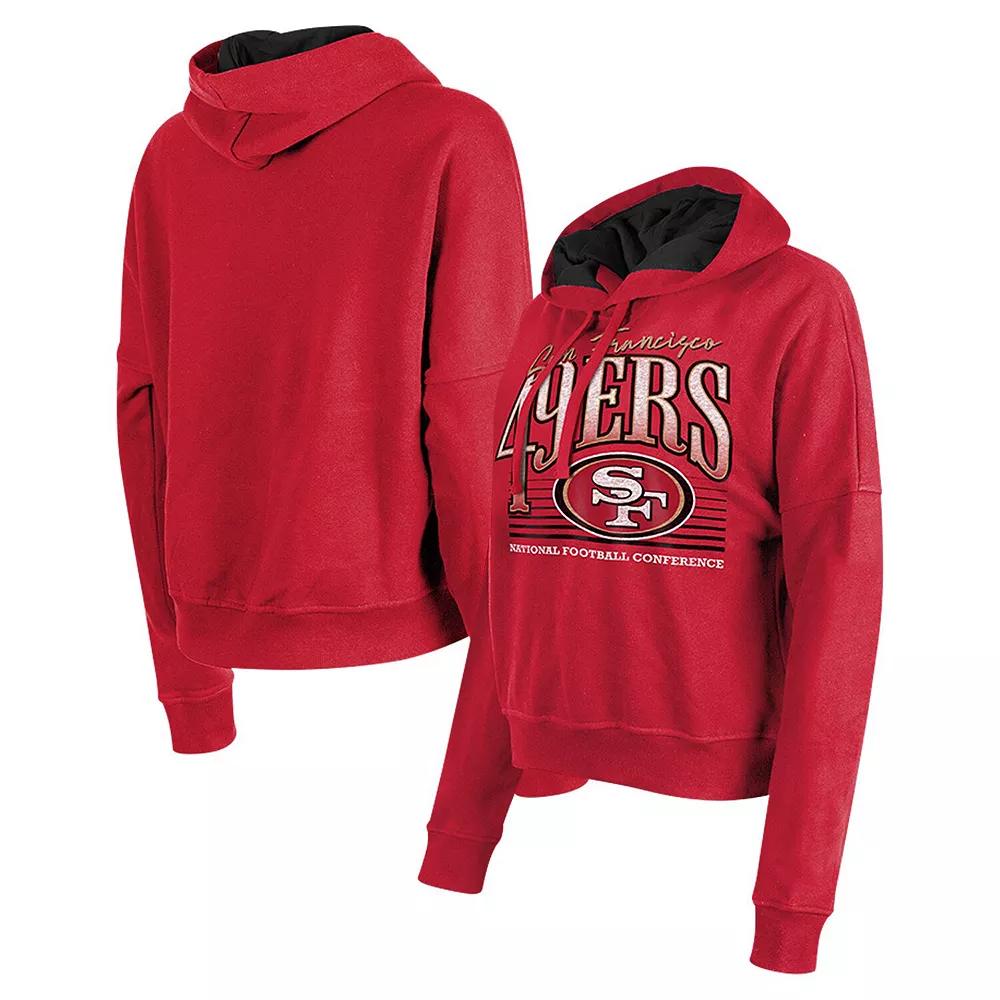 Women's New Era Scarlet San Francisco 49ers Boxy Pullover Hoodie,  Product Image
