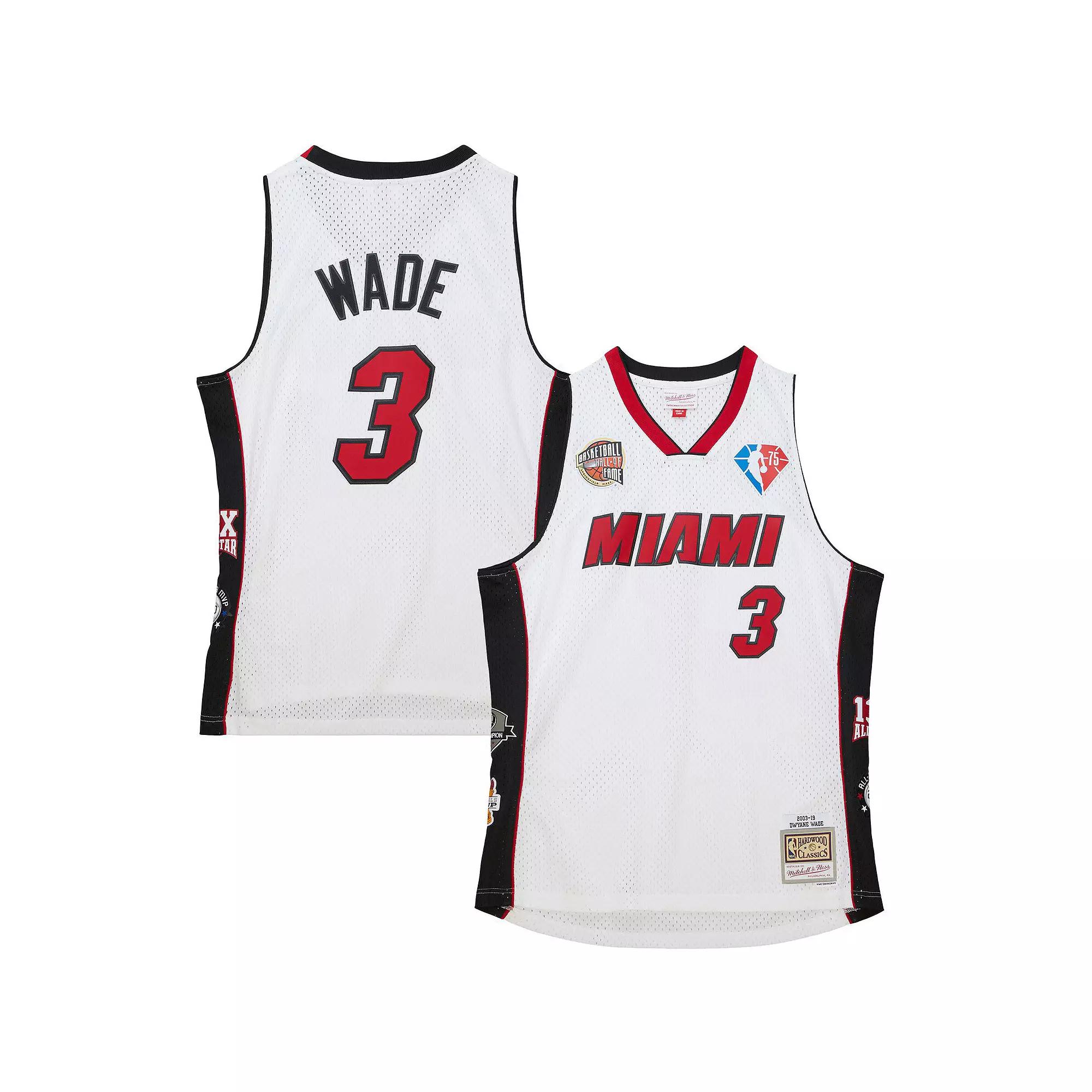 Unisex Mitchell & Ness Dwyane Wade White Miami Heat Hall of Fame Class of 2023 Throwback Swingman Jersey, Men's,  Product Image