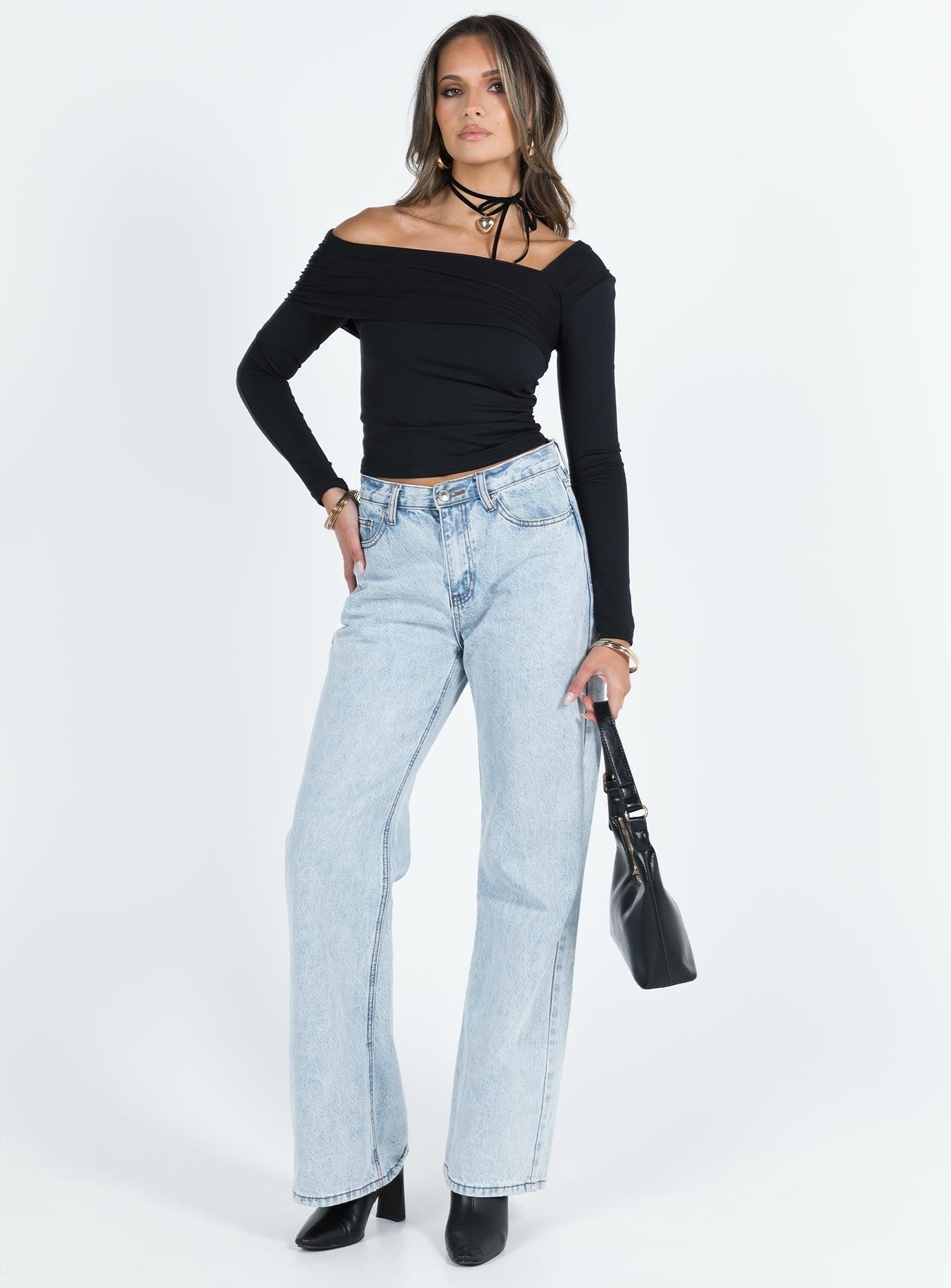 Lynsey Long Sleeve Top Black Product Image