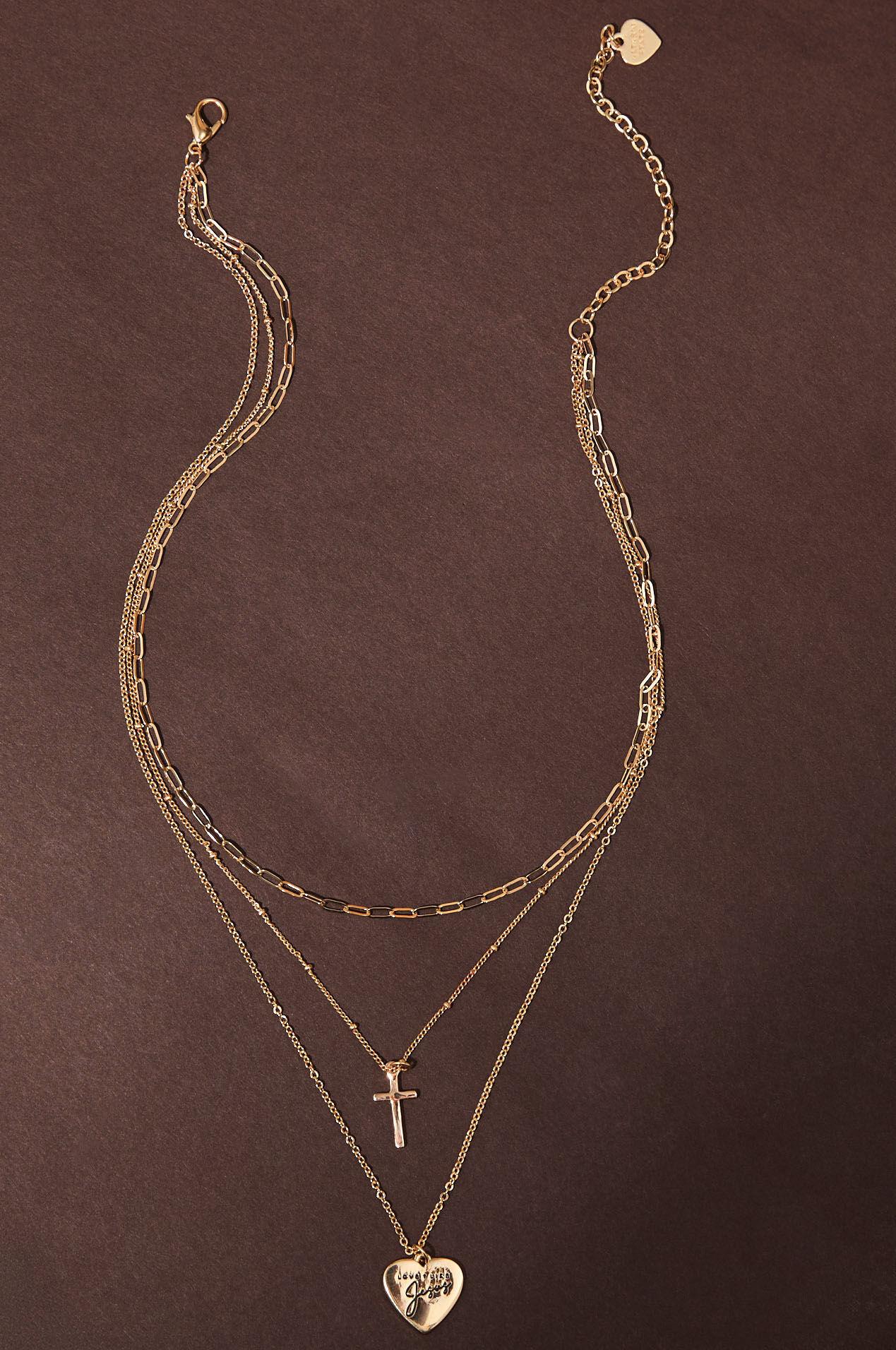 Love Like Jesus Layered Charm Necklace Product Image