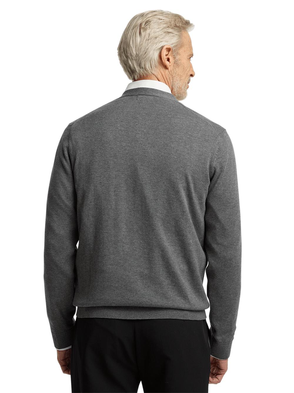 Supima Cotton Button Front Cardigan - Medium Grey Product Image