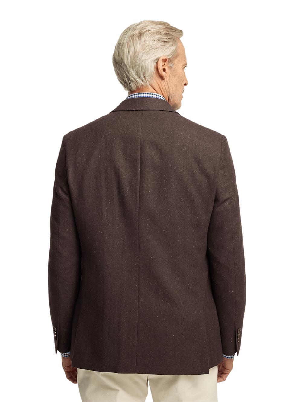 Wool Blend Donegal Single Breasted Notch Lapel Sport Coat - Brown Product Image
