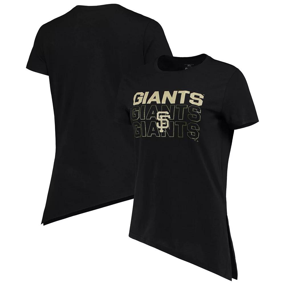 Women's Levelwear Black San Francisco Giants Birch Delta Asymmetrical T-Shirt, Size: Large Product Image