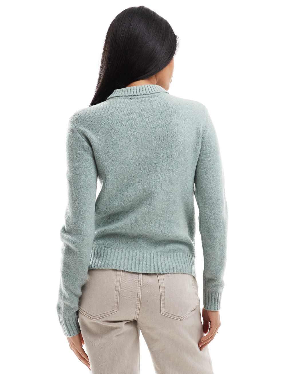 Threadbare button up collar sweater in blue Product Image