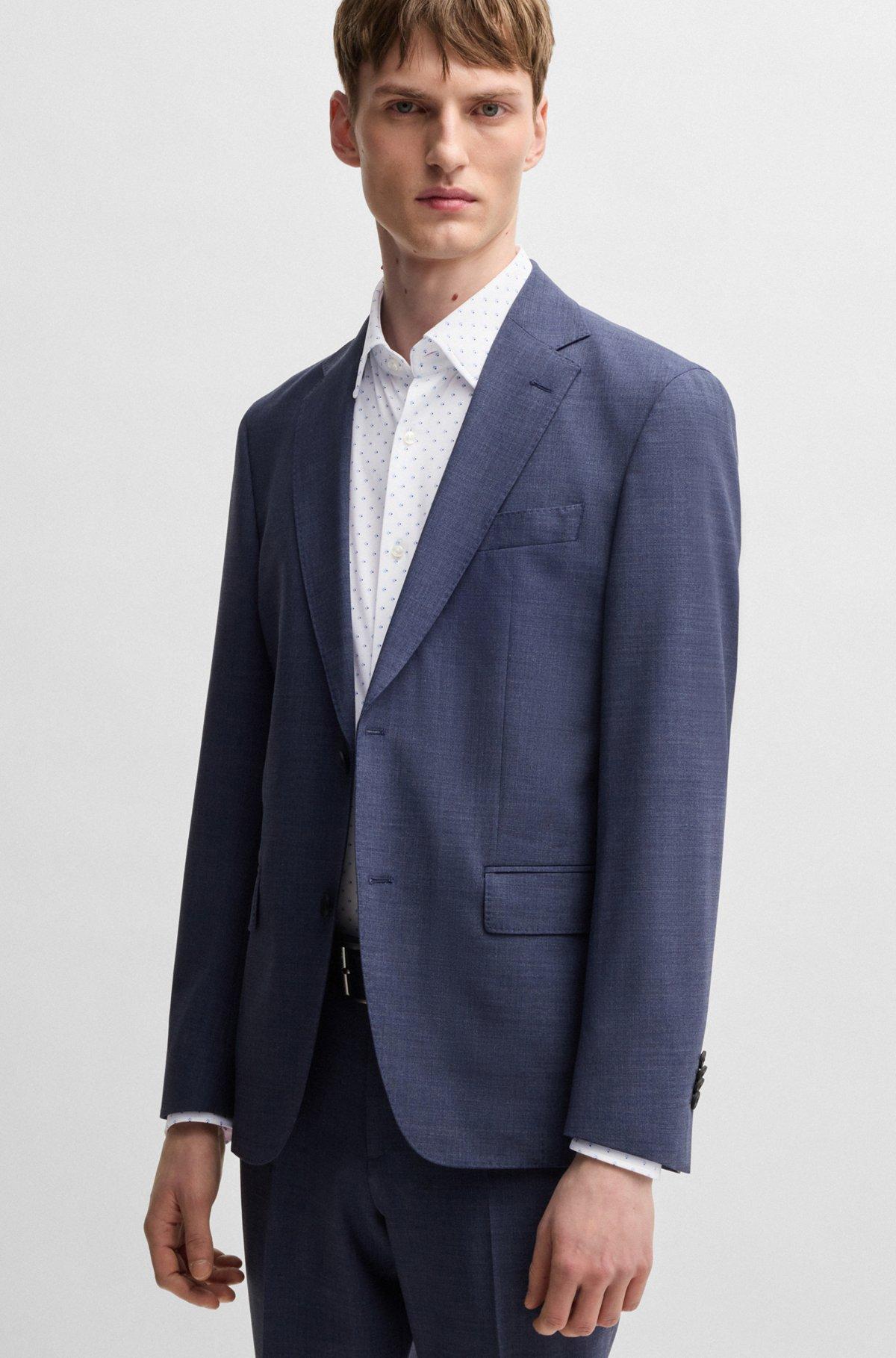 Slim-fit shirt in geometric-print performance-stretch fabric Product Image