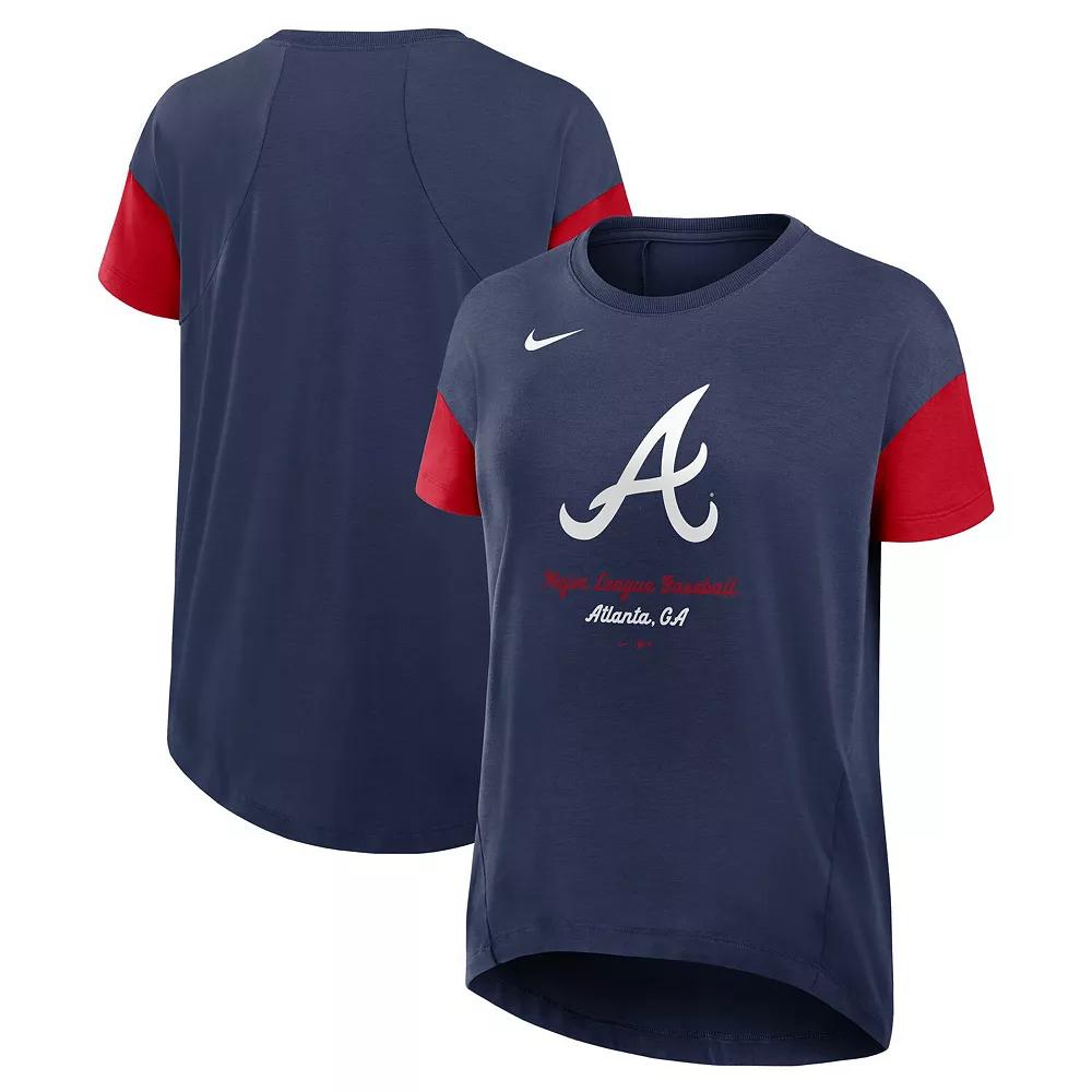 Women's Nike Navy Atlanta Braves Flowy T-Shirt,  Product Image