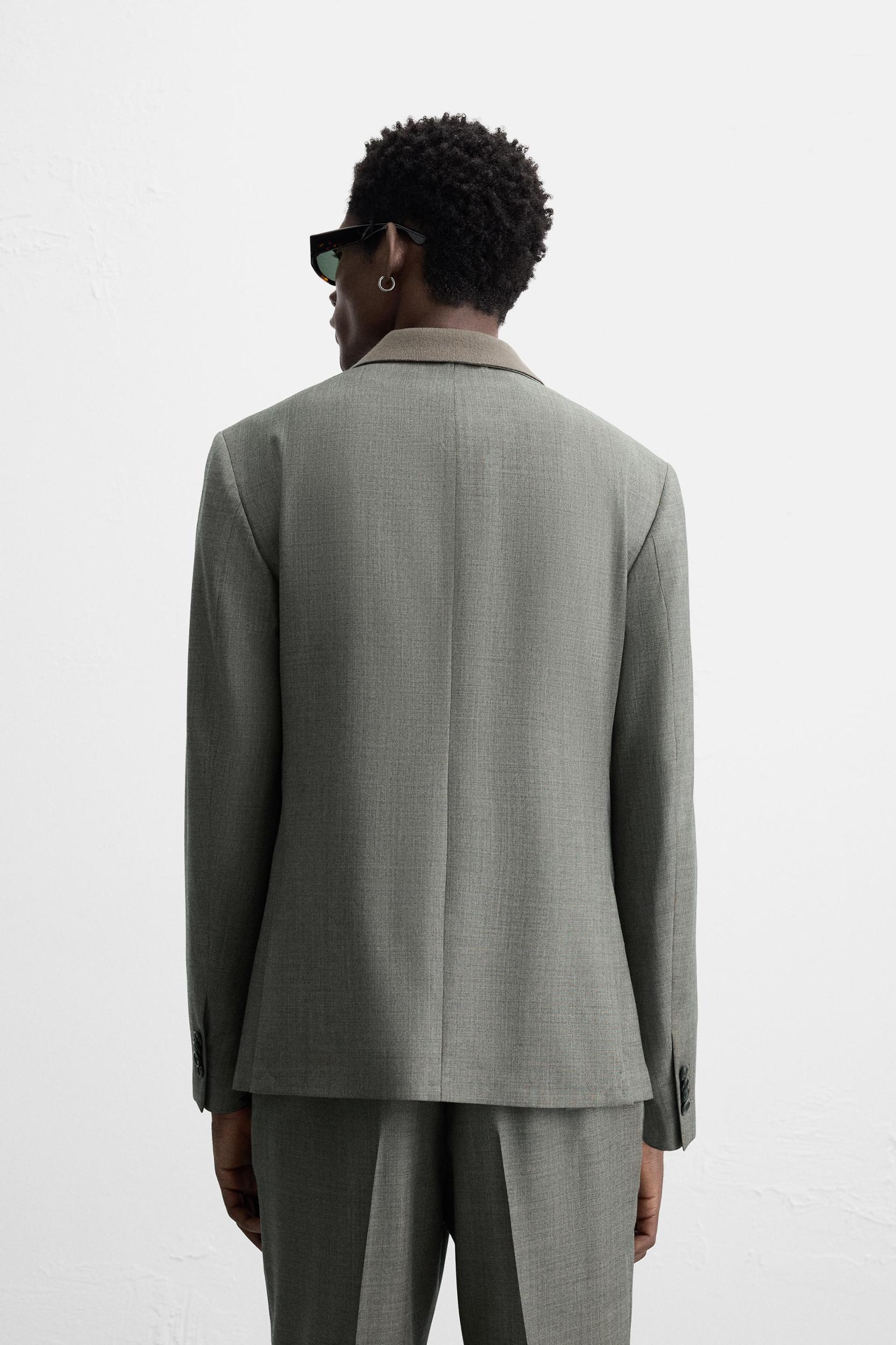 100% WOOL TEXTURED SUIT BLAZER Product Image
