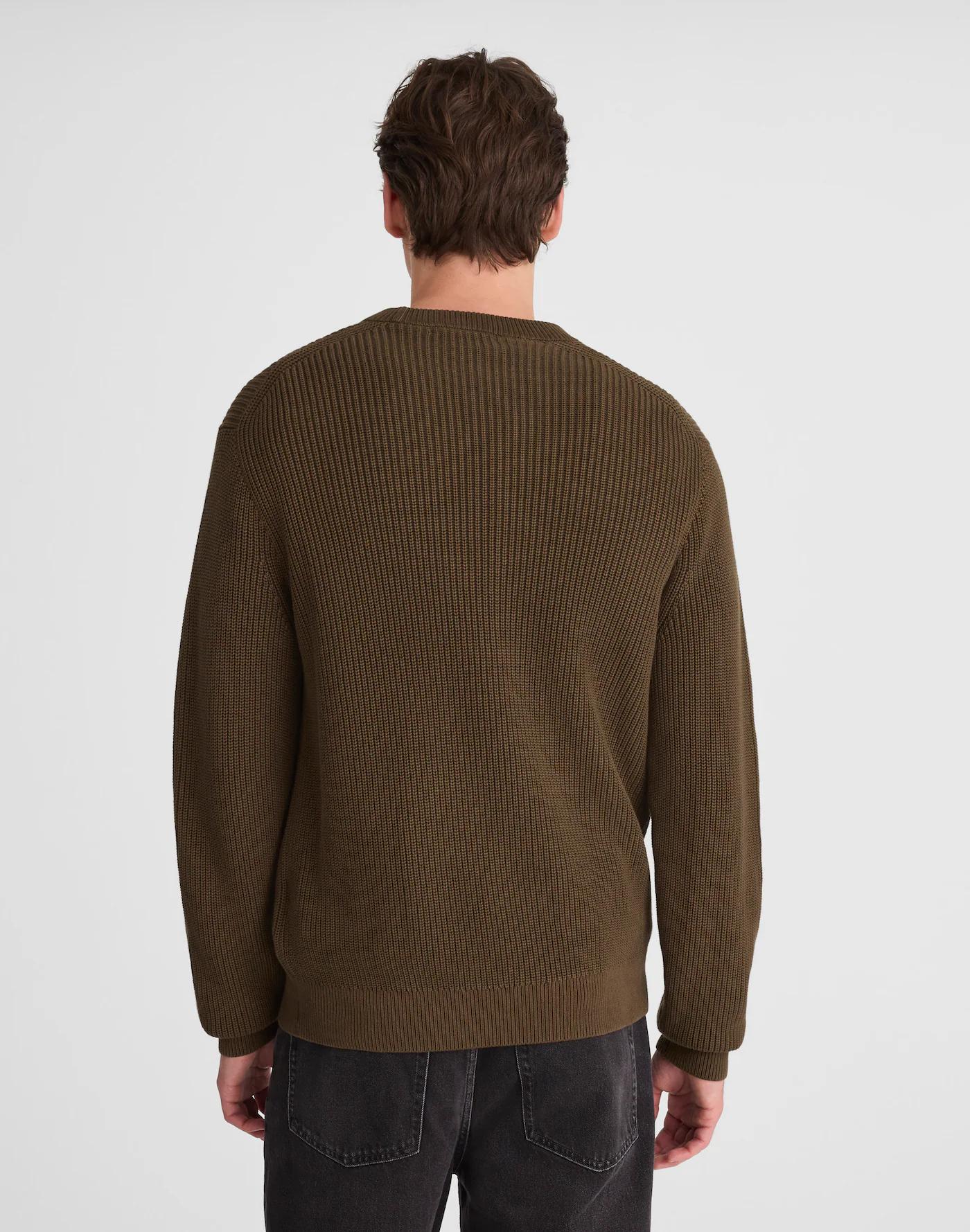 Cotton Shaker-Stitch Crewneck Sweater Product Image