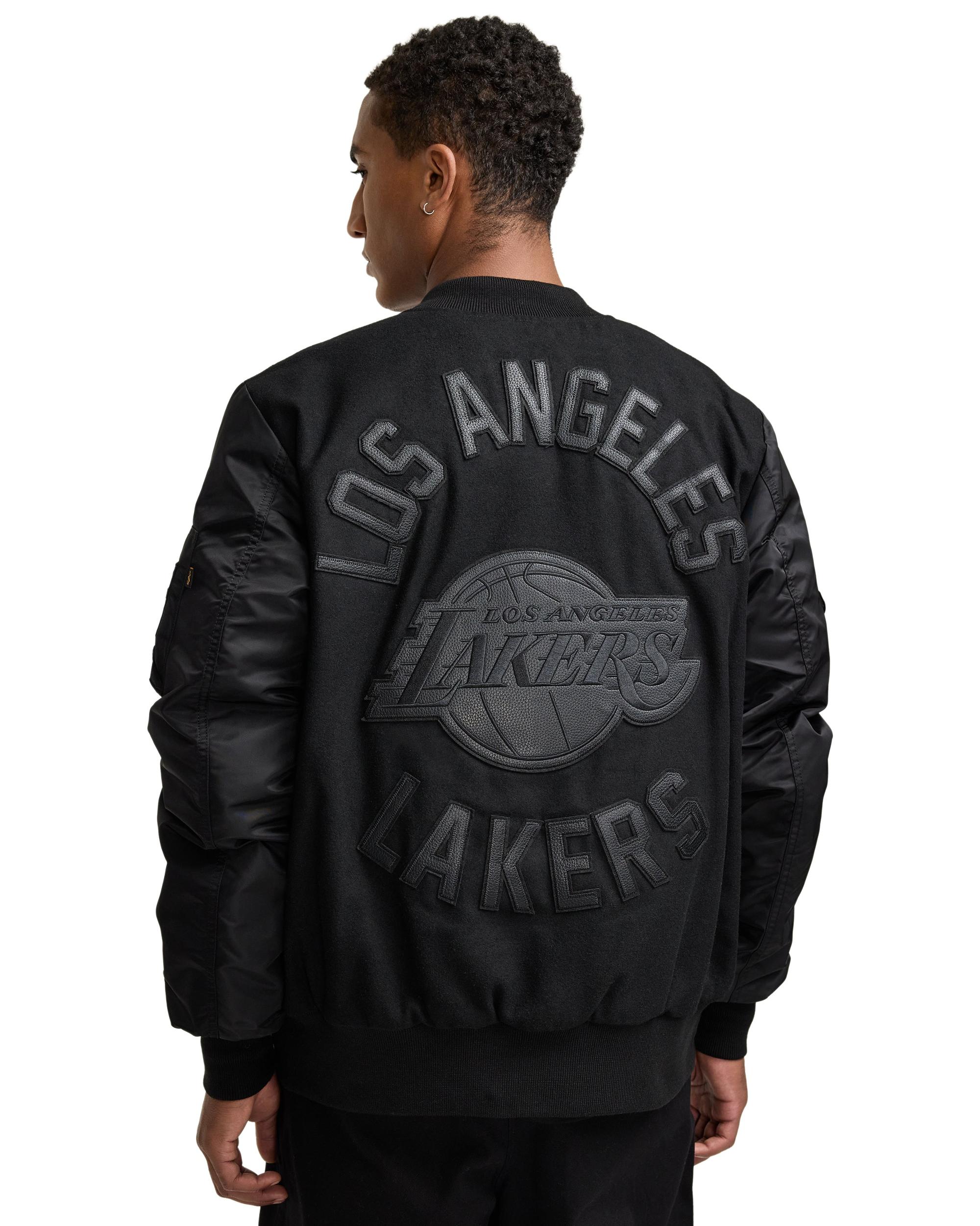 Alpha Industries x Golden State Warriors MA-1 Wool Varsity Jacket Black Male Product Image