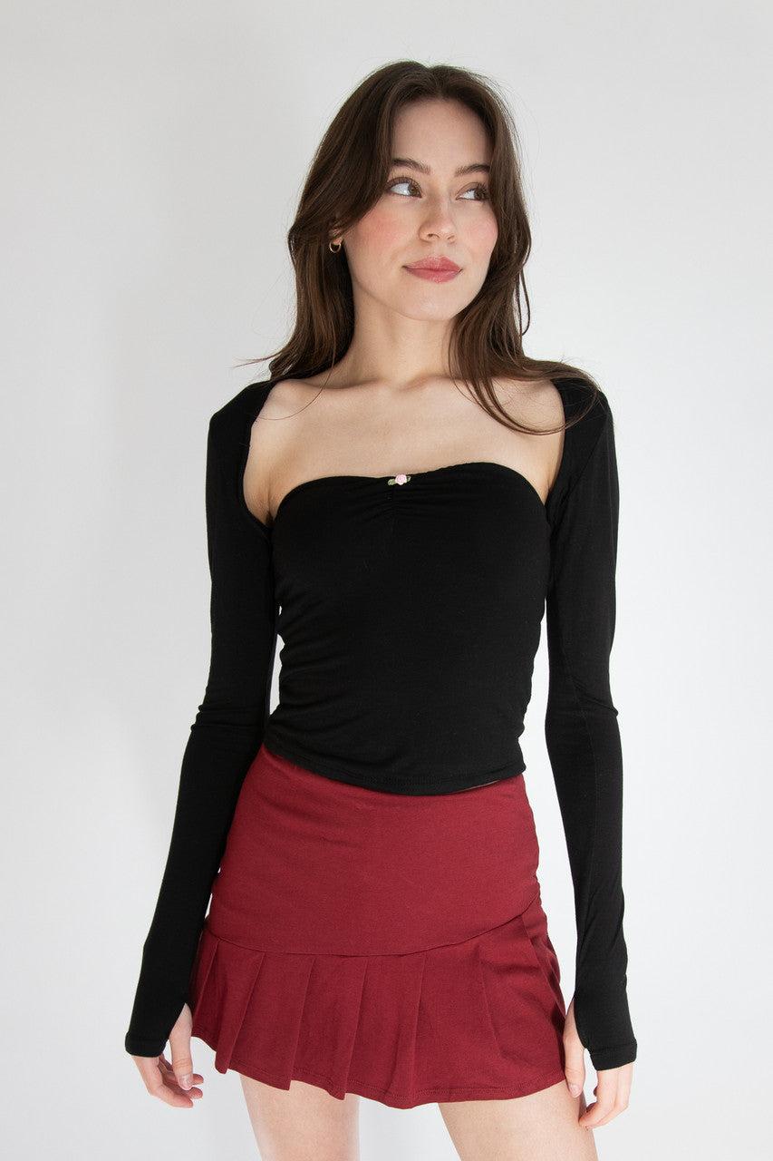 Knife Pleat Jersey Skort Product Image