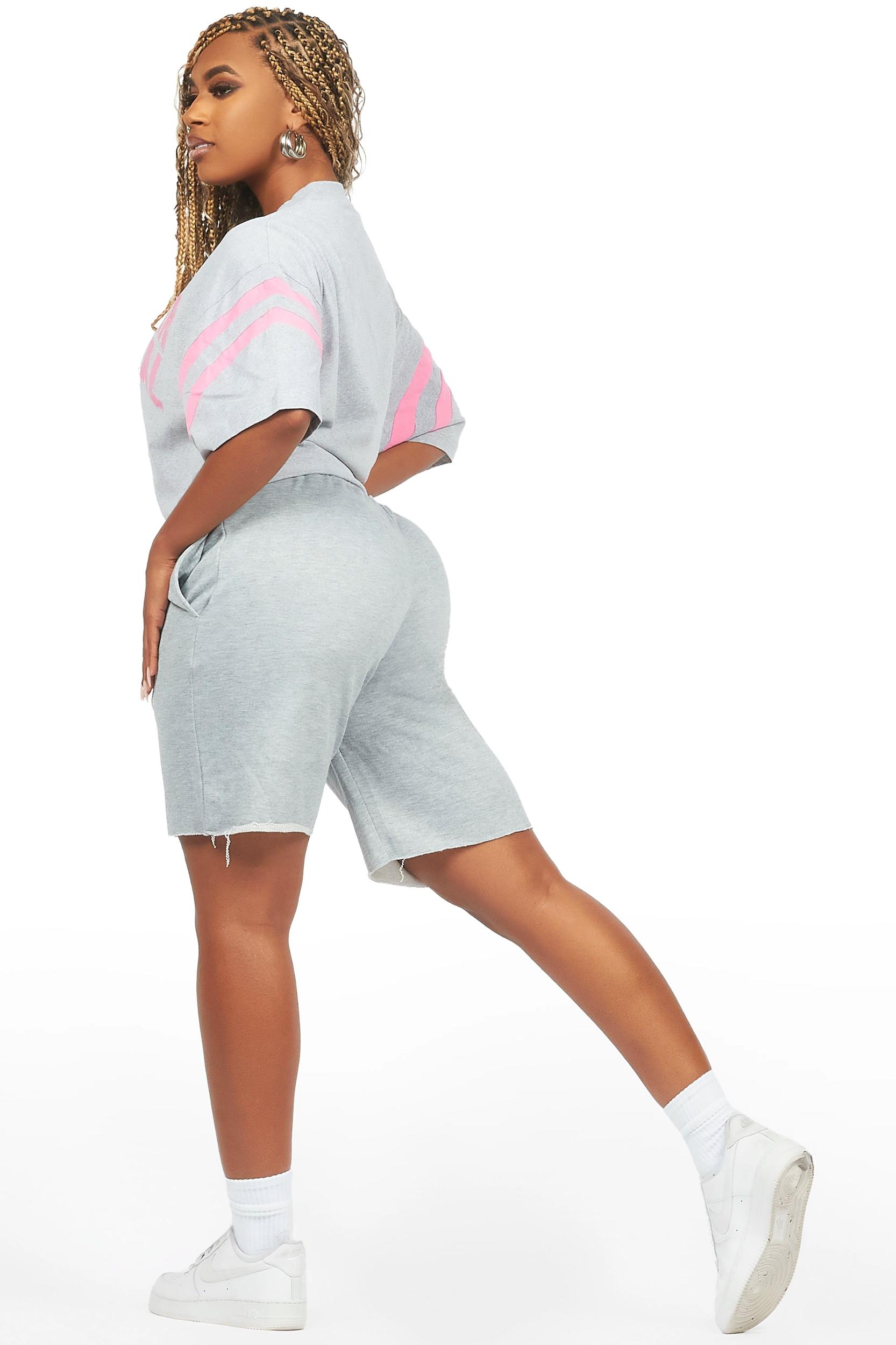 Chikata Heather Grey T-Shirt Short Set Female Product Image