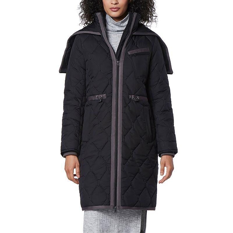 Women's Andrew Marc Marc New York Split Hood Quilted Anorak Jacket, Size: Small, Black Product Image