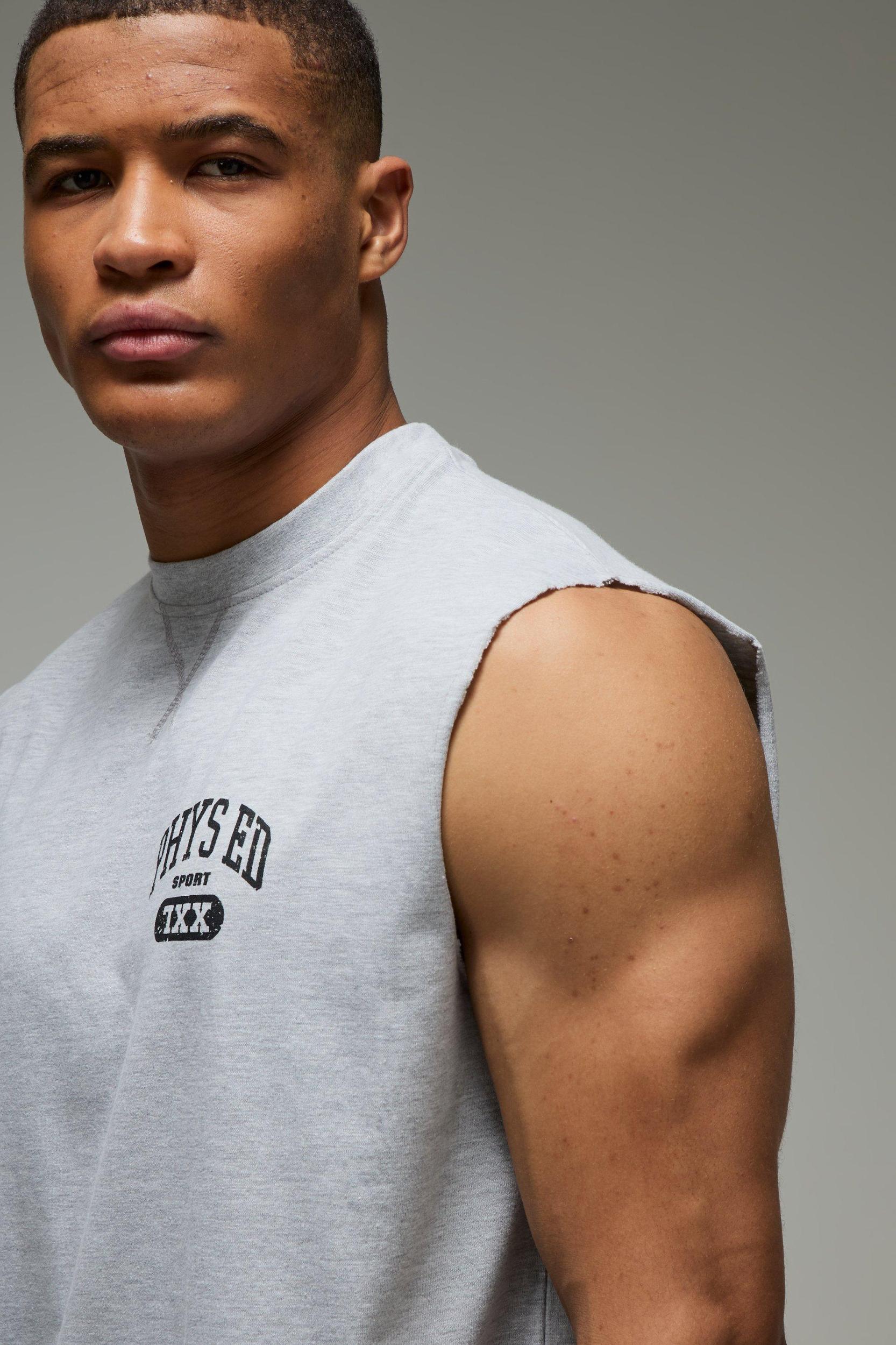 MAN Active Phys Ed Oversized Tank | boohooMAN USA Product Image