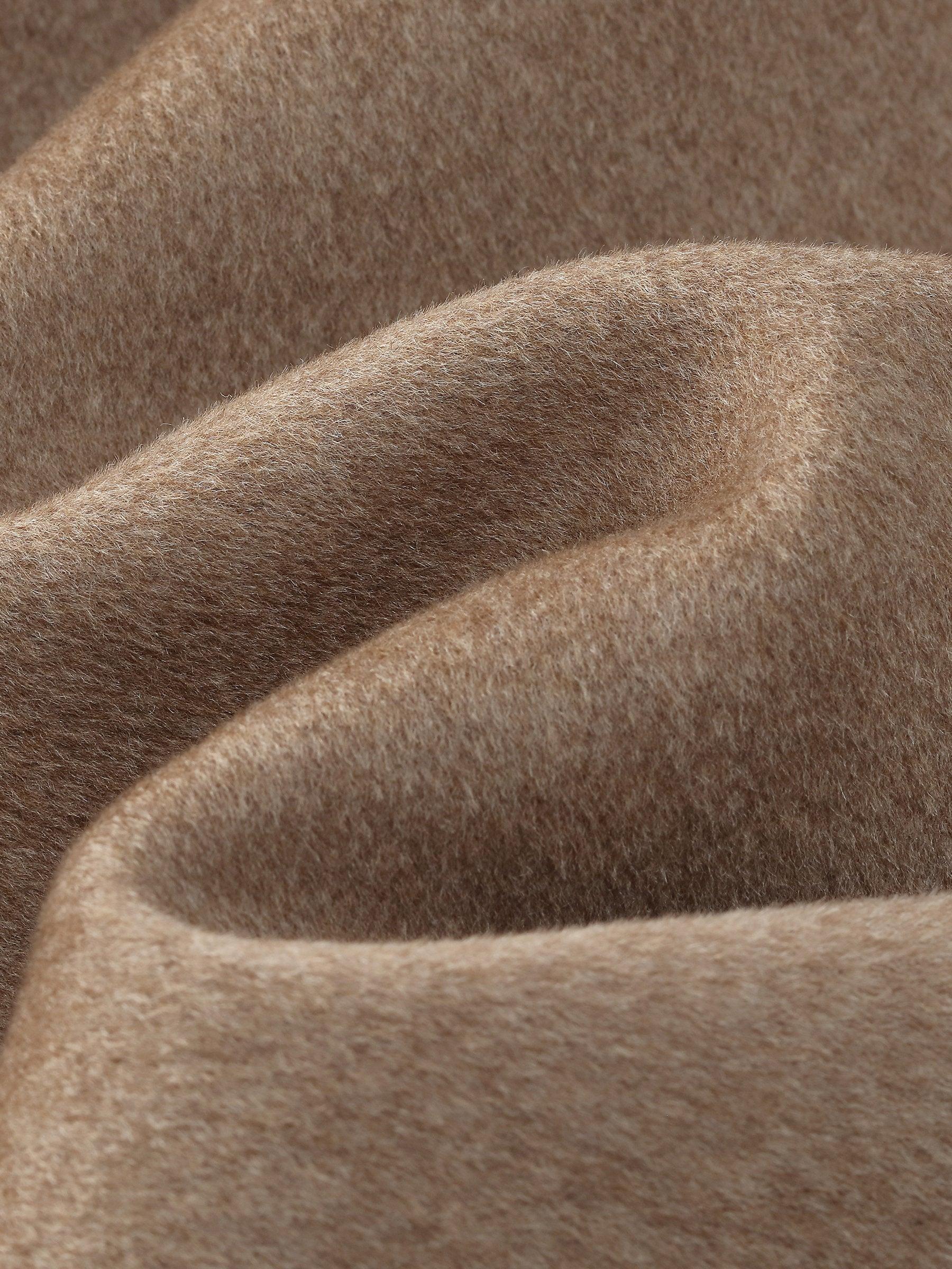 Cashmere Wool Blend Double-Faced Scarf Collar Women Coat Product Image