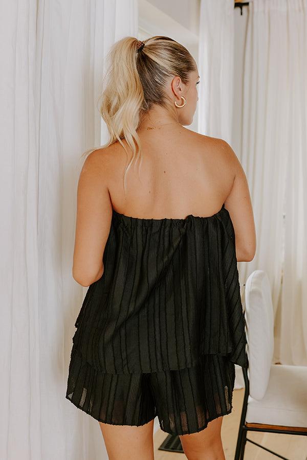 Cocktails First Romper in Black Product Image