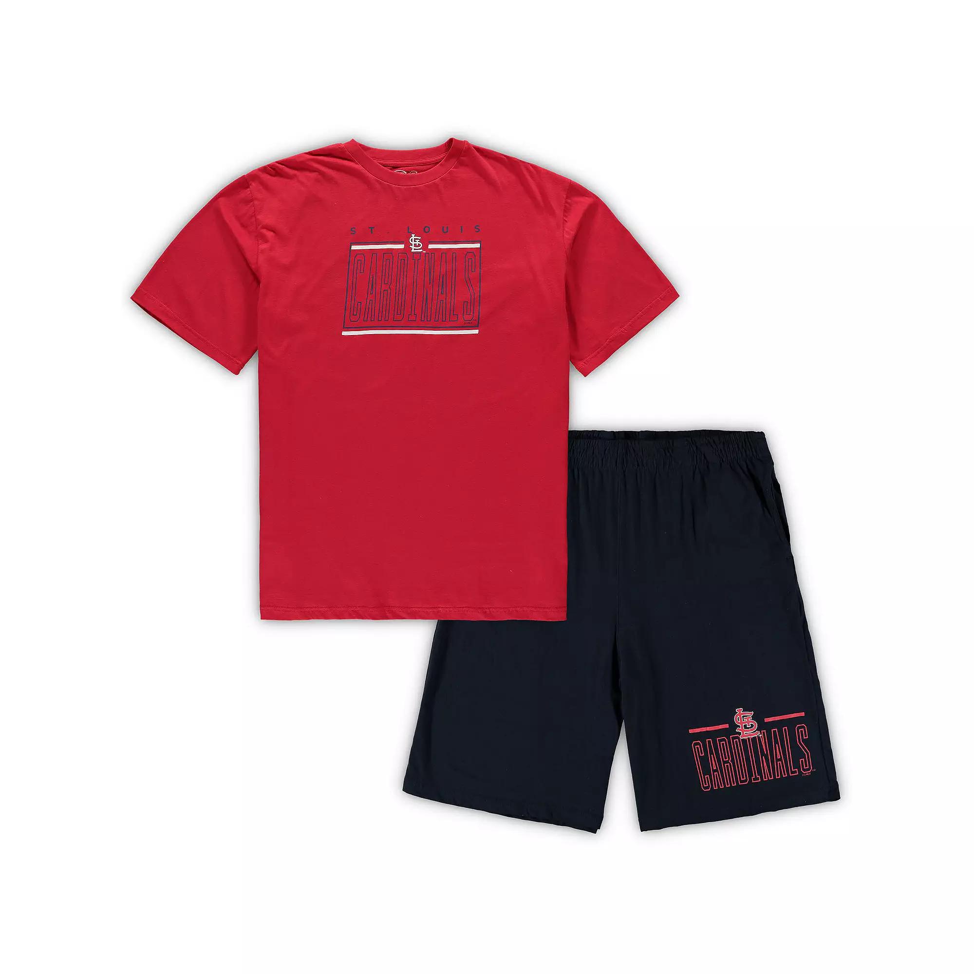 Men's Concepts Sport Red/Navy St. Louis Cardinals Big & Tall T-Shirt & Shorts Sleep Set, Size: 4XLT Product Image
