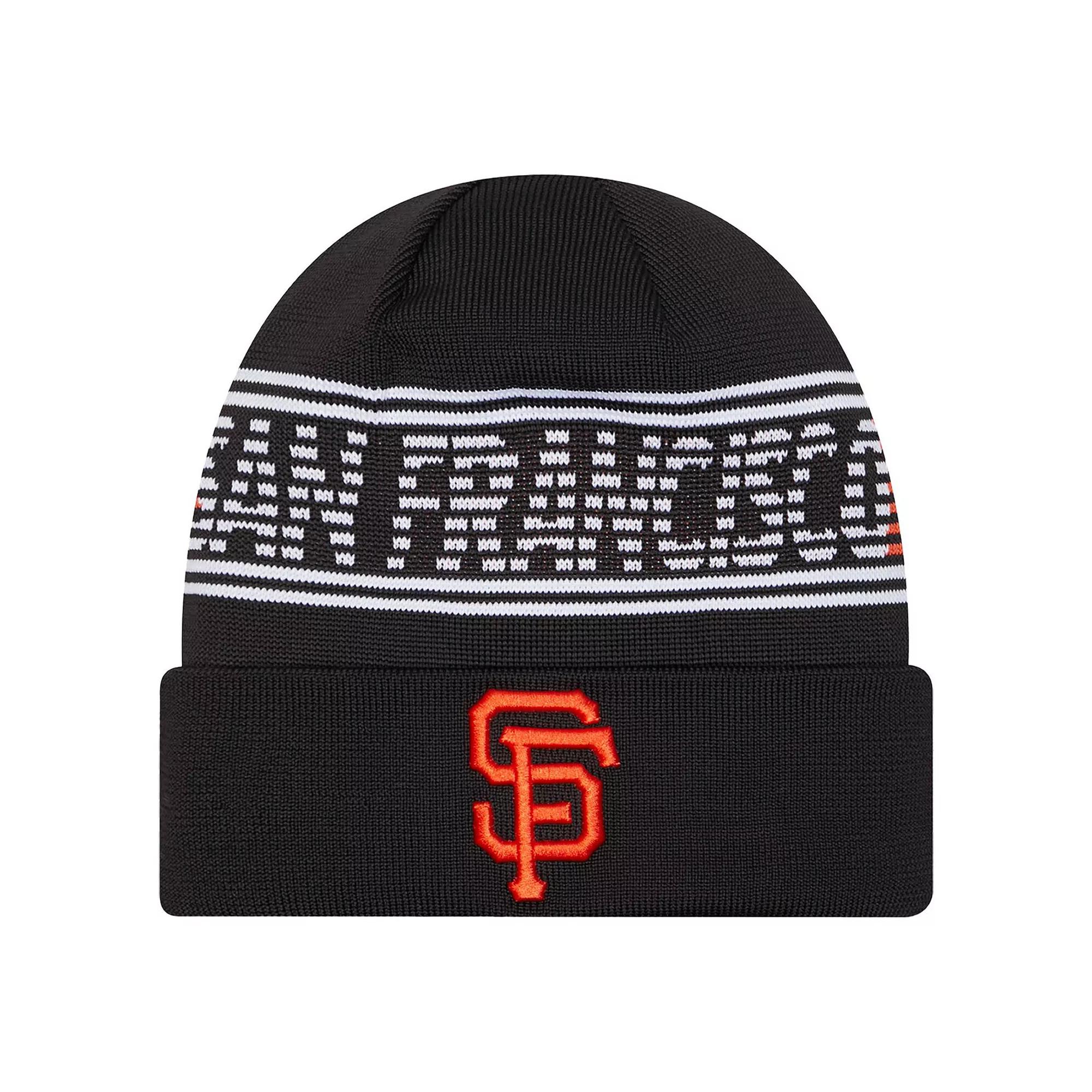 Men's New Era Black San Francisco Giants Authentic Collection Cuffed Knit Hat Product Image