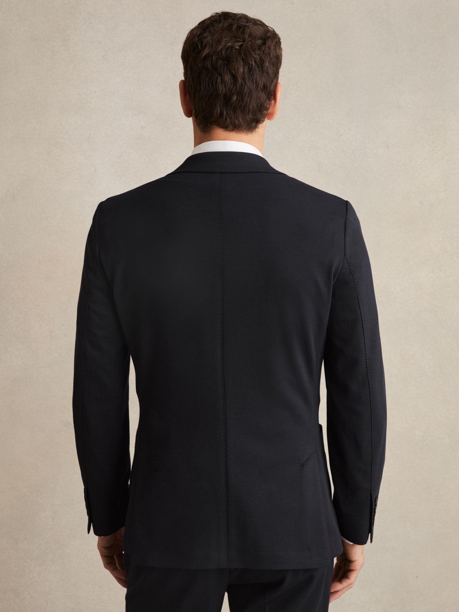 Slim-Fit Single-Breasted Jersey Suit Blazer in Navy Product Image